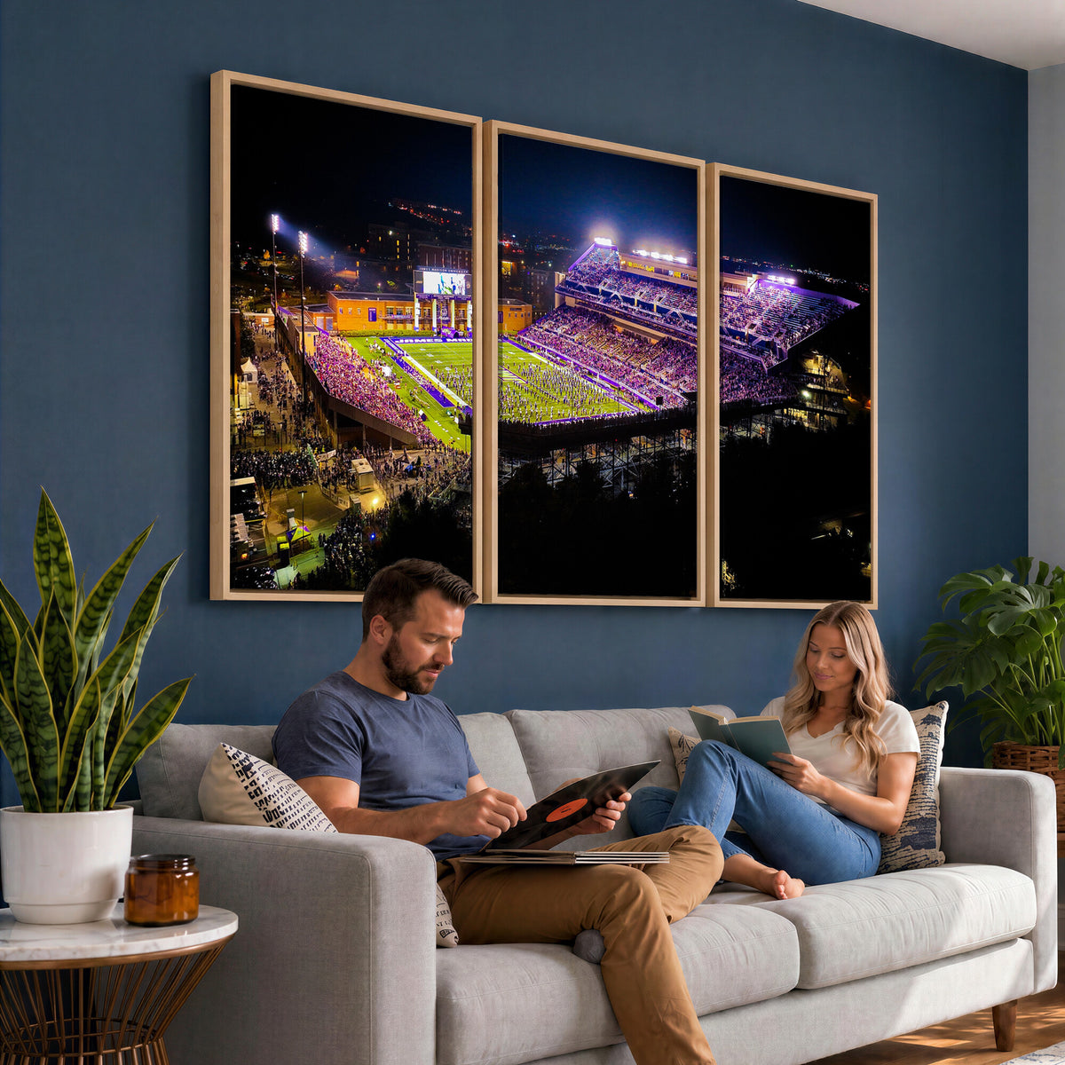 400867JMU2-MGV-CV-36X24 - JMU Stadium Wall Art Canvas Print for Game Room Decor - James Madison University Stadium