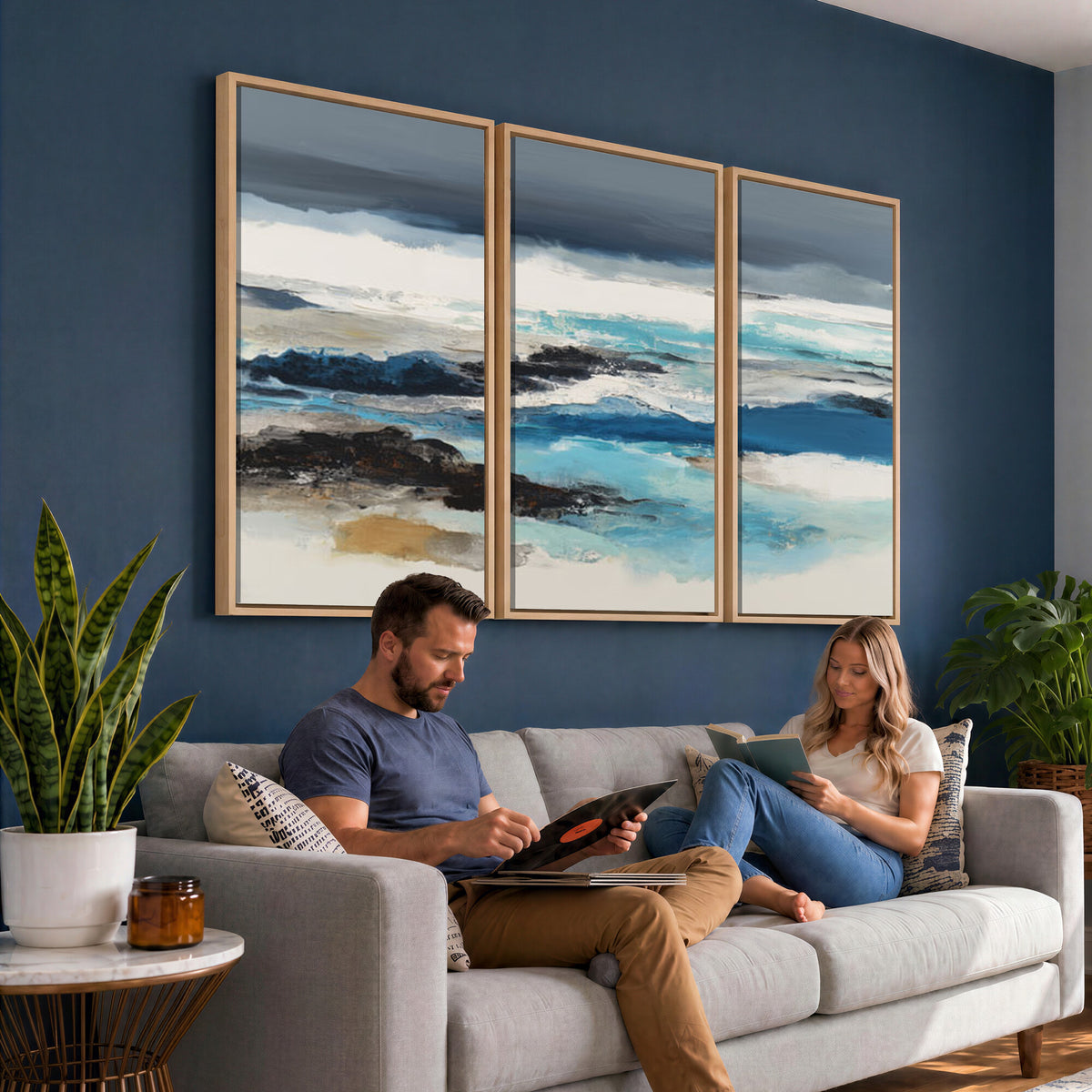 53645131-MGV-CV-36X24 - Extra Large Abstract Wall Art Canvas Print