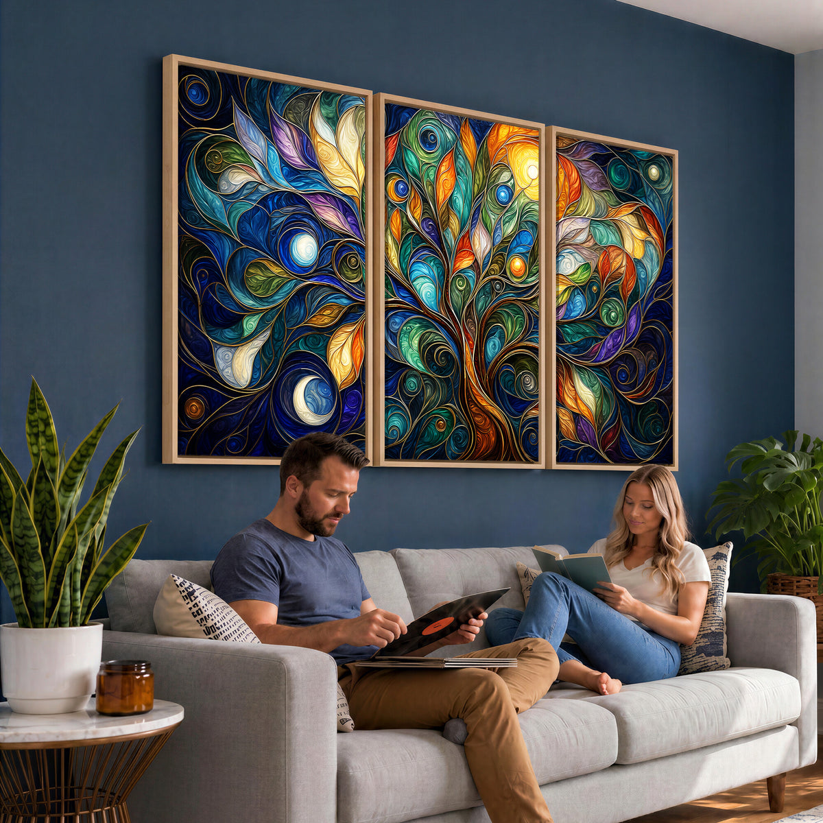 60127105-MGV-CV-36X24 - Psychedelic Tree Of Life Wall Art - Vibrant Swirl Cosmic Nature Decor