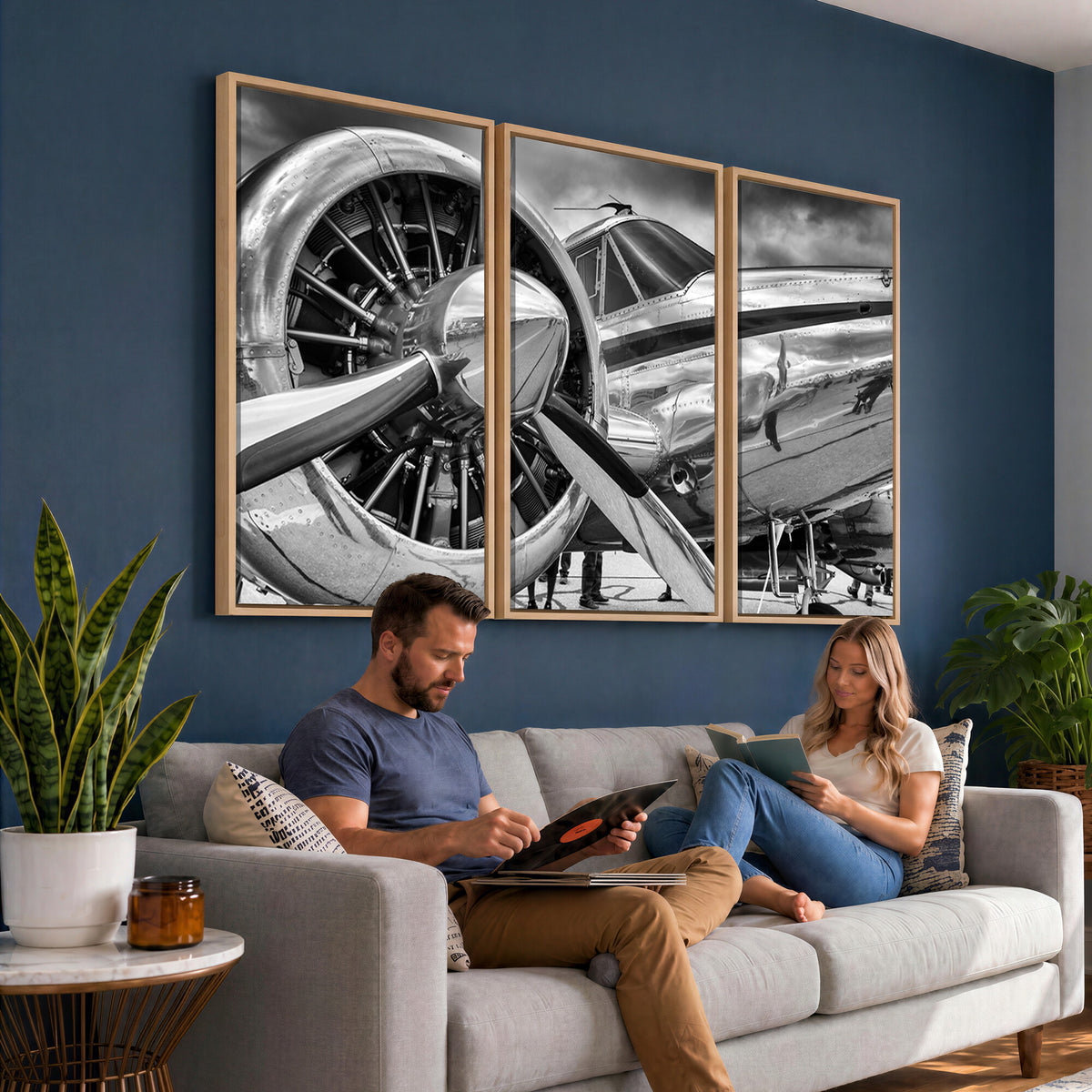 40672-MGV-CV-36X24 - Vintage Antique Airplane Wall Art Canvas Print