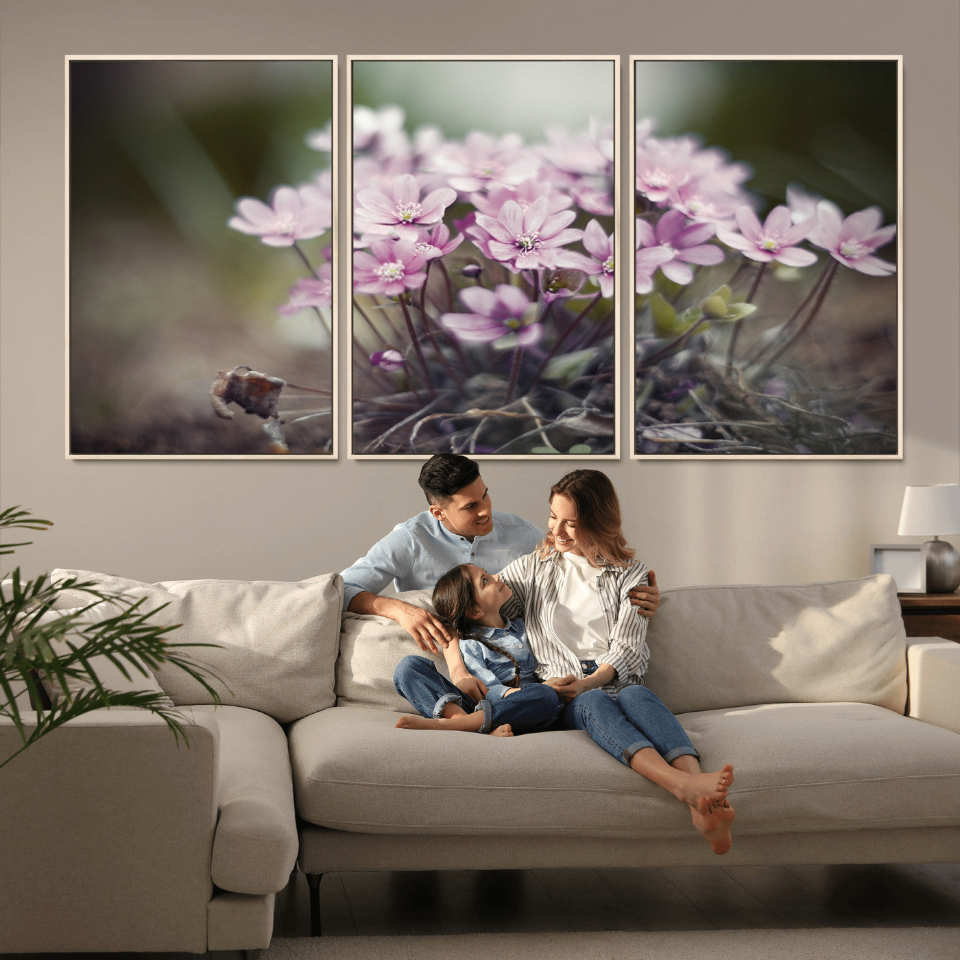MGV-FC-60X30-3P - Pink Wild Flower Canvas Print
