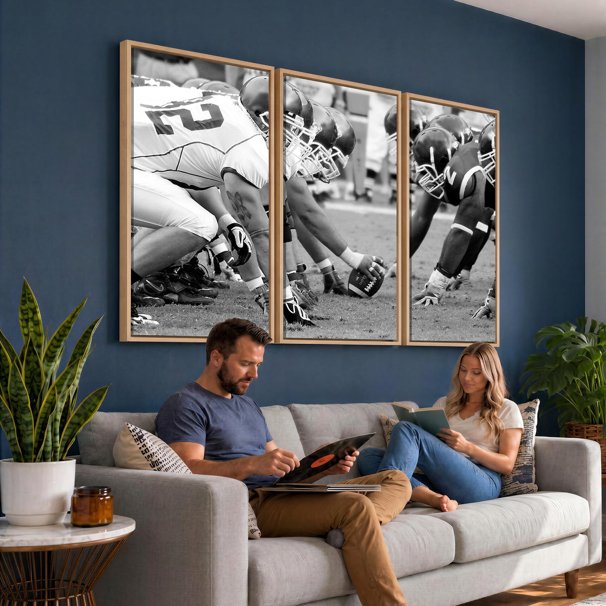 97432-MGV-CV-36X24 - American Football Player Wall Art Canvas Print