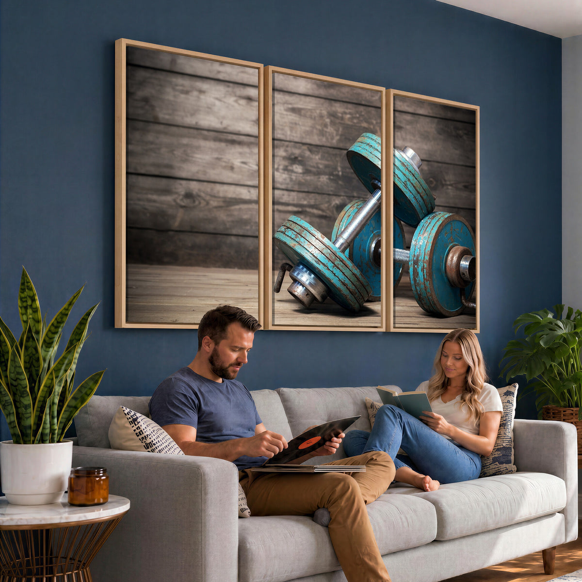 39364-MGV-CV-36X24 - Dumbbell and Sport Wall Art Canvas Print