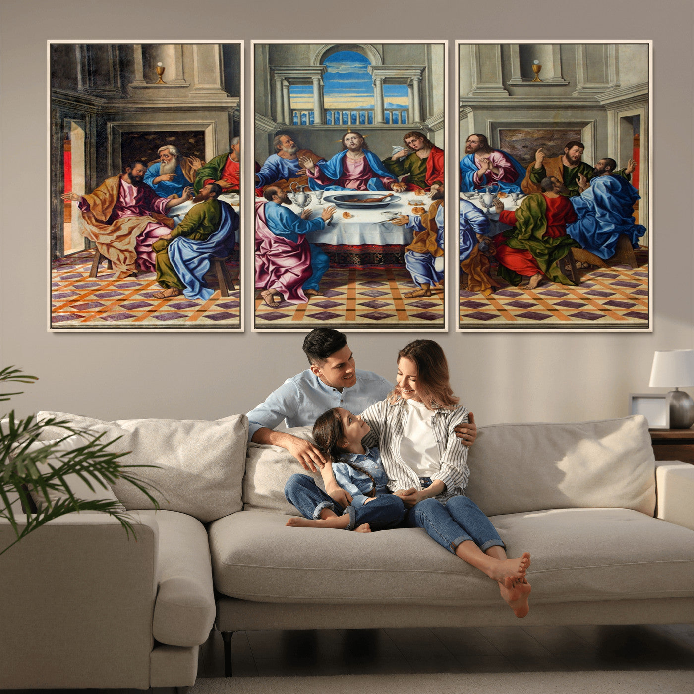 MGV-FC-60X30-3P - The Last Supper Multi Panel Canvas Wall Art
