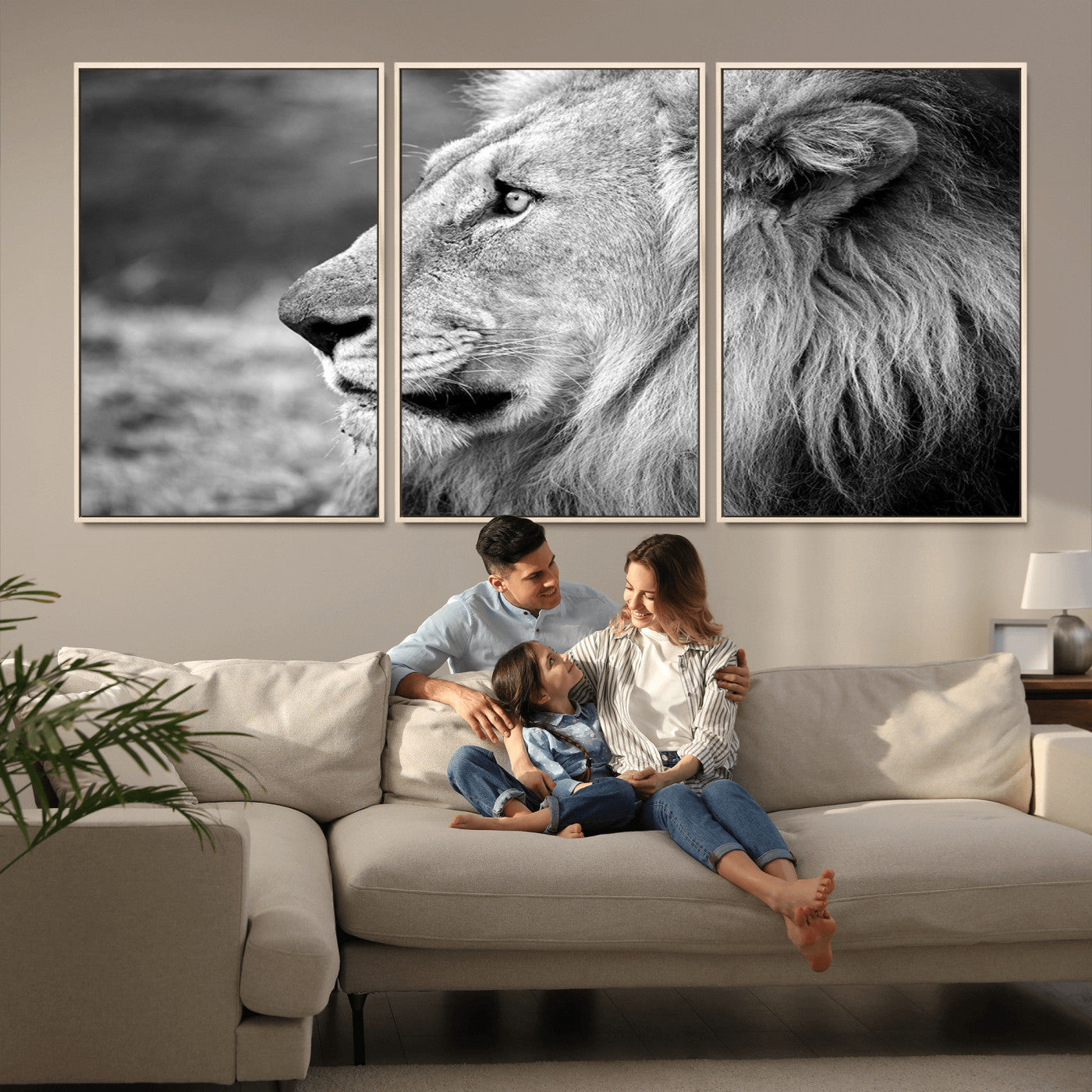 MGV-FC-60X30-3P - African Lion Wall Art Canvas Print