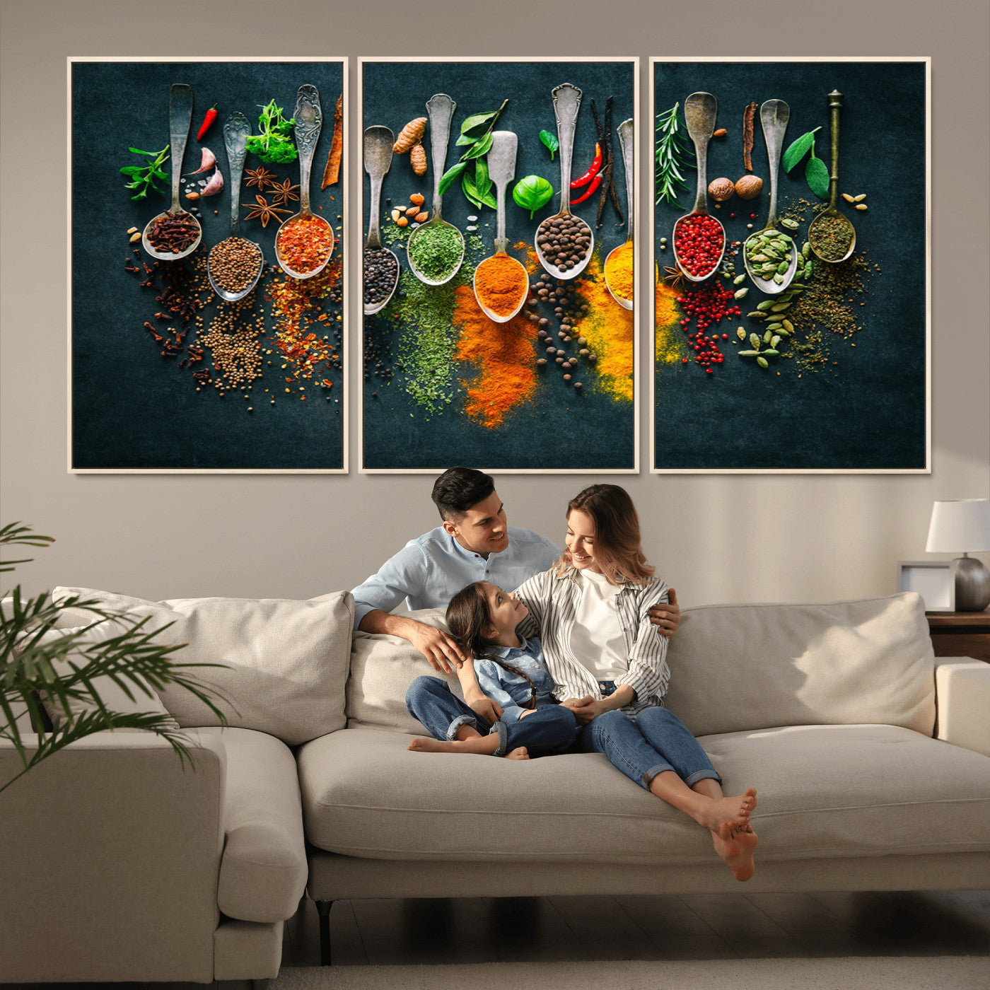 MGV-FC-60X30-3P - Herbs and Spices Kitchen Wall Art Canvas Print