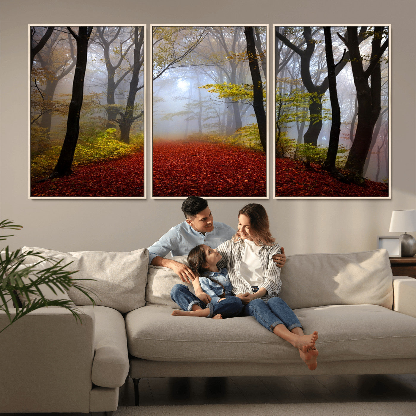 MGV-FC-60X30-3P - Foggy Forest Wall Art Landscape Canvas Print