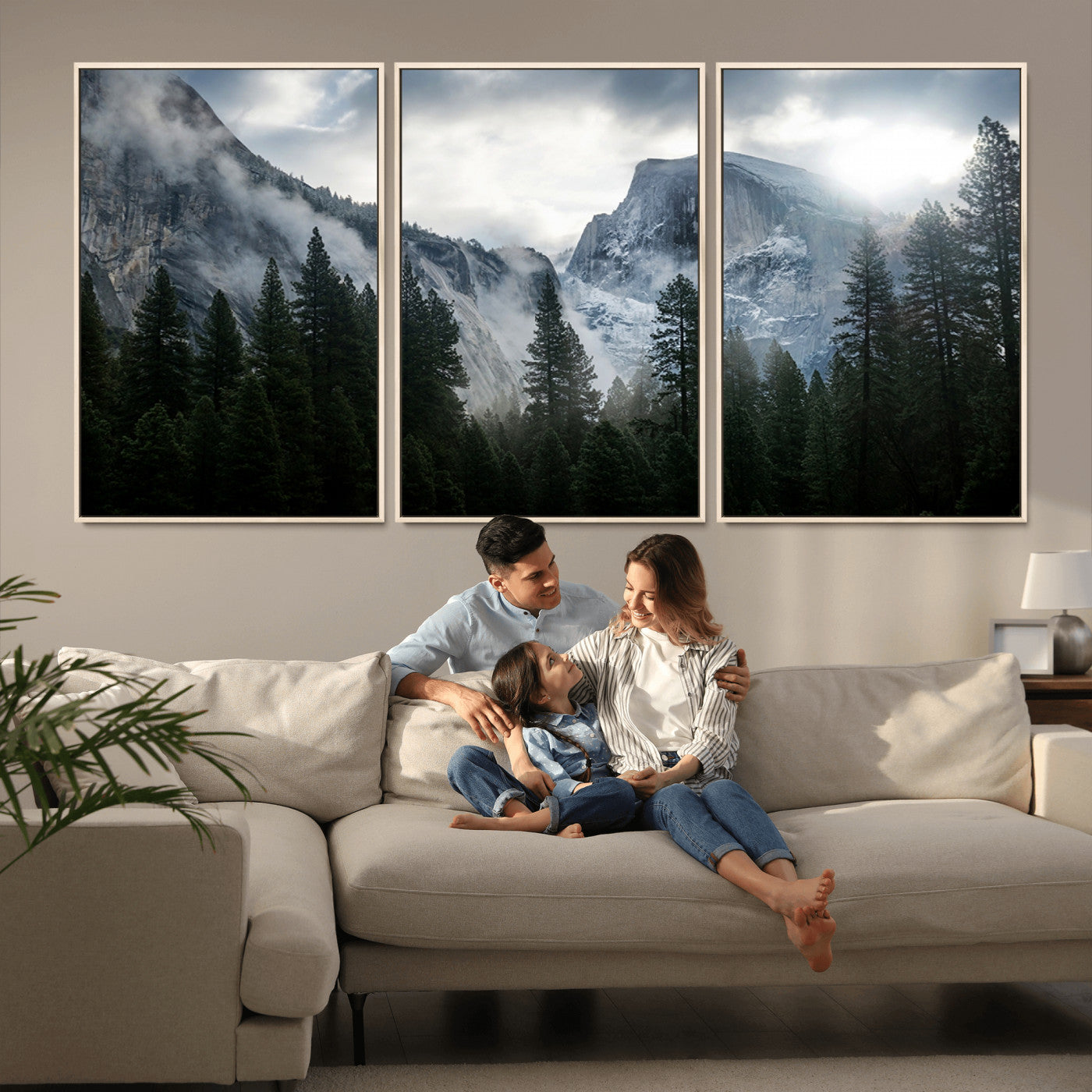 MGV-FC-60X30-3P - Wall Art Foggy Forest Landscape Canvas Print