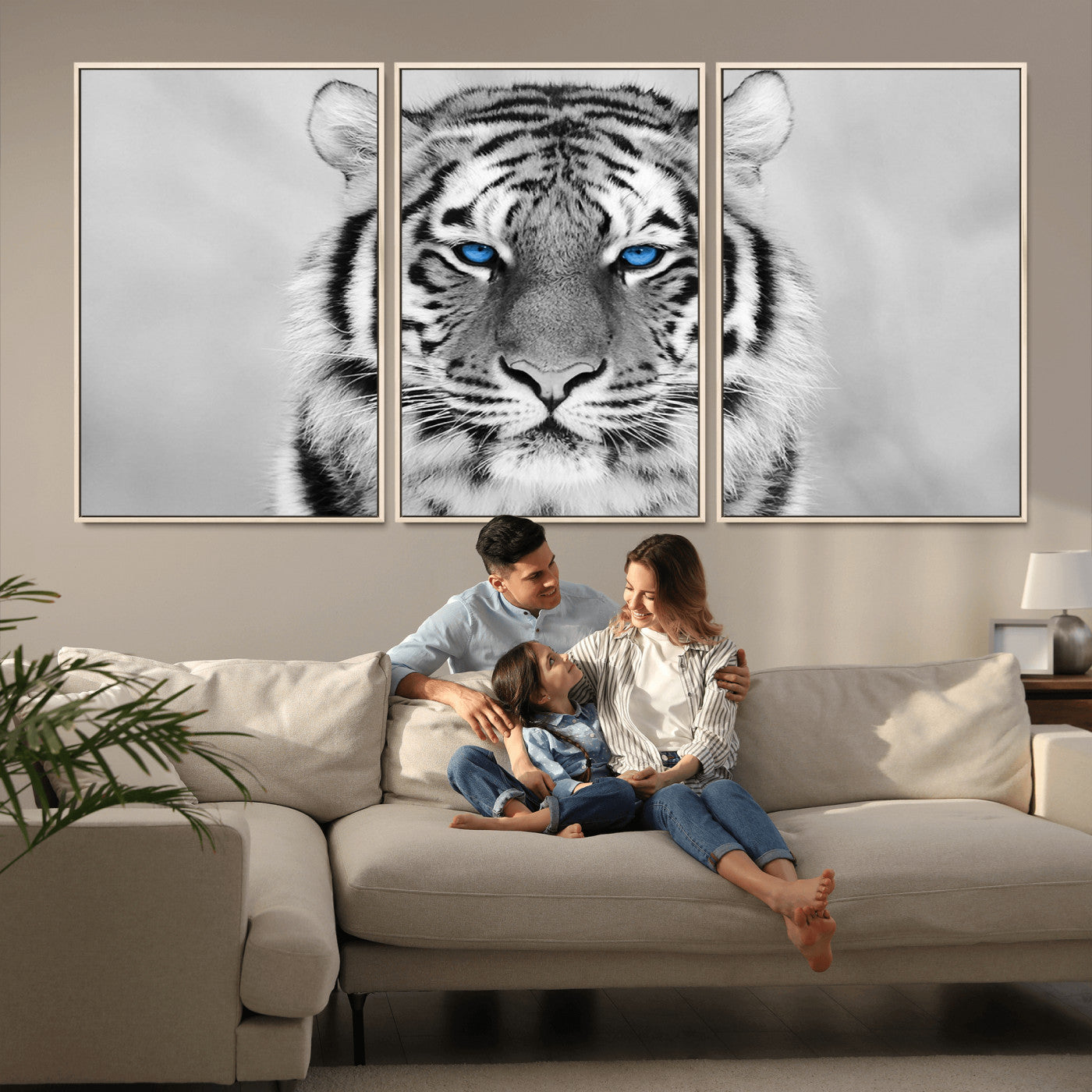 46396-MGV-FC-60X30-3P_Natural-Tiger Canvas Artwork Wall Art Print