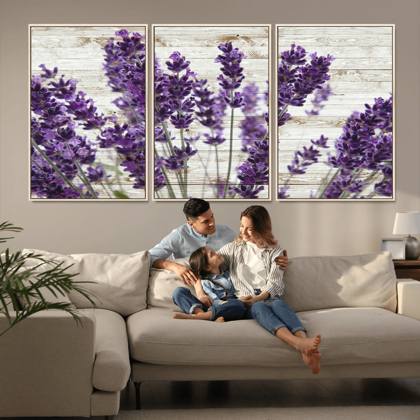 35576-MGV-FC-60X30-3P_Natural-Lavender Canvas Wall Art Flower Print