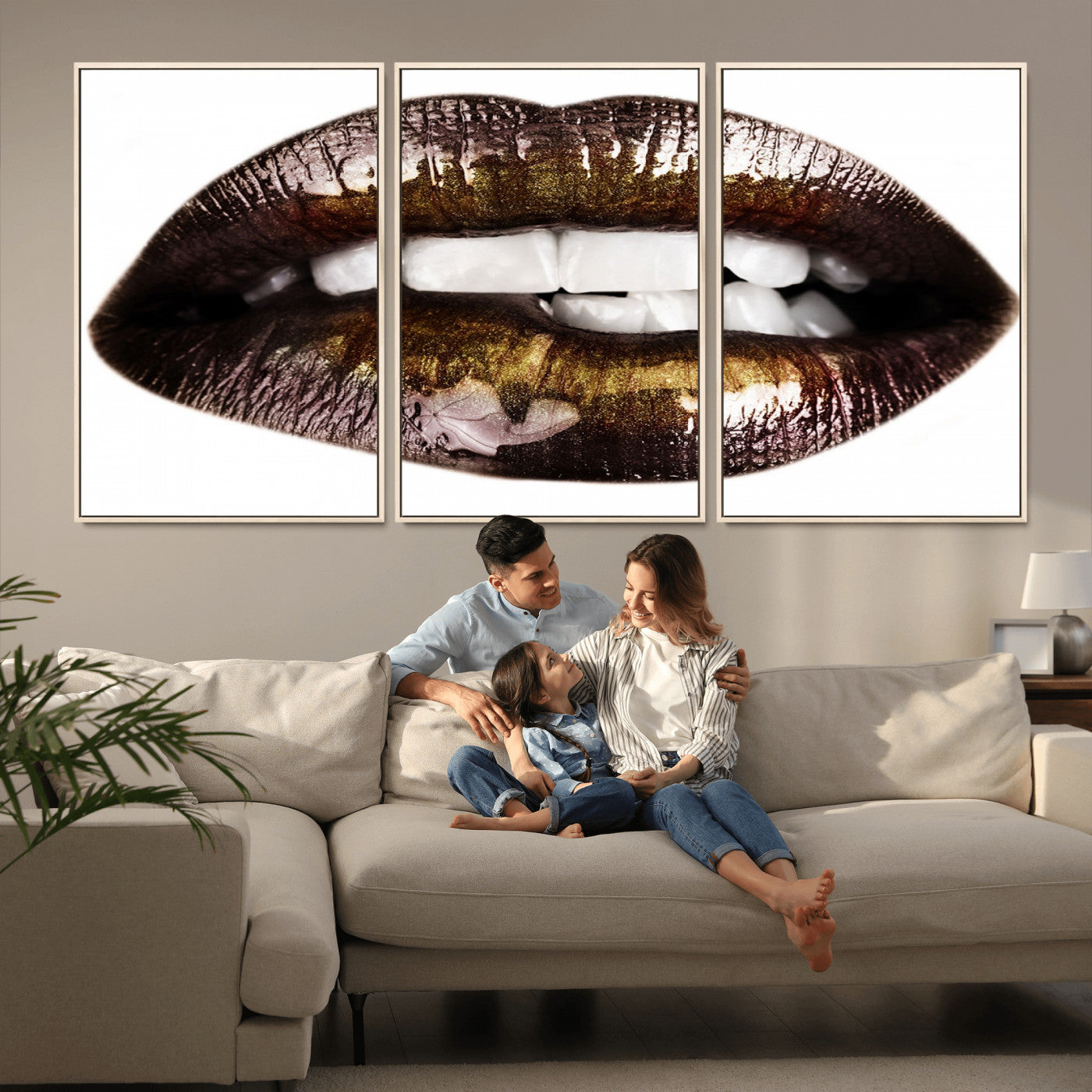 67580-MGV-FC-60X30-3P_Natural-Close Up Lips Wall Art Canvas Print