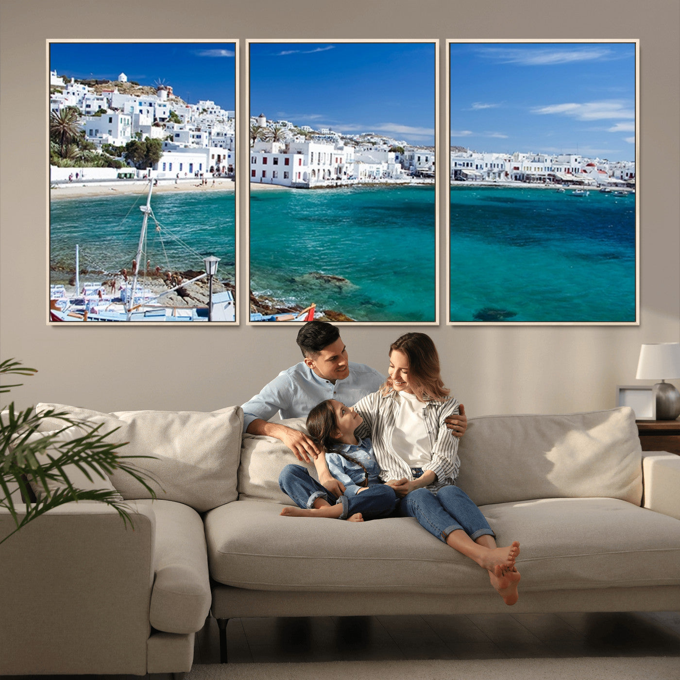 MGV-FC-60X30-3P - Santorini Wall Art Canvas Print