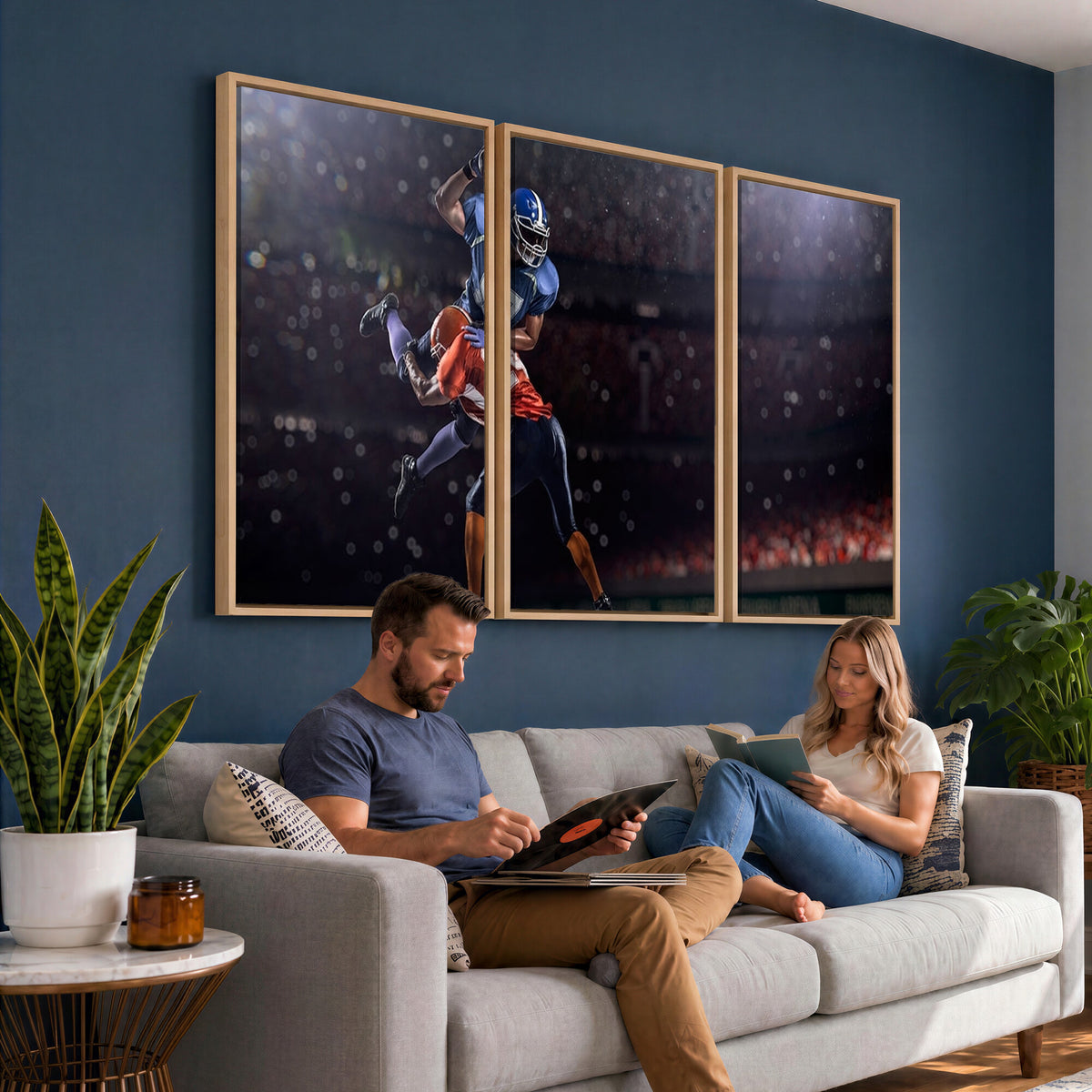 68009-MGV-CV-36X24 - American Football Wall Art Canvas Print, Stadium Sport Wall Art Print
