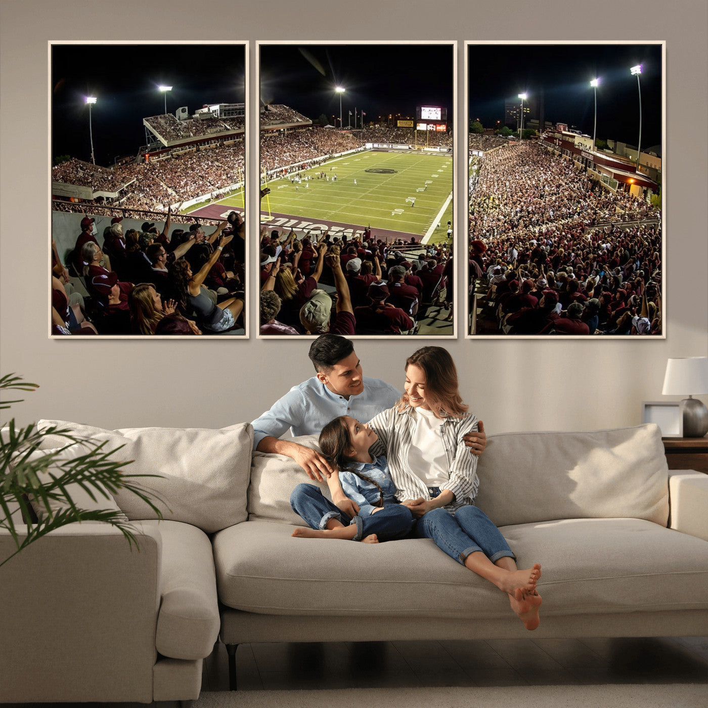 MGV-FC-60X30-3P - Washington-Grizzly Stadium Canvas Print, American Football Wall Art Canvas Print, Stadium Sport Wall
