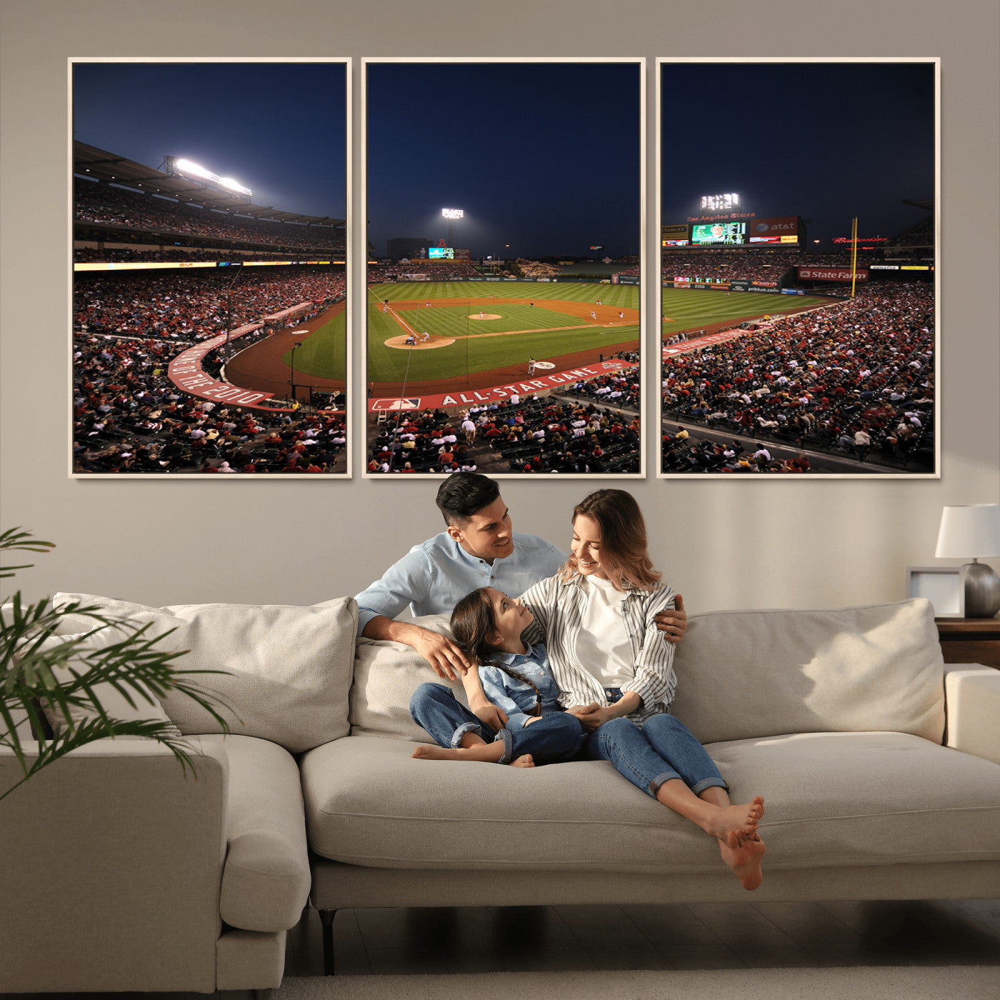 MGV-FC-60X30-3P - Los Angeles Angels Baseball Team Print - Anaheim Angel Stadium Wall Art Canvas Print