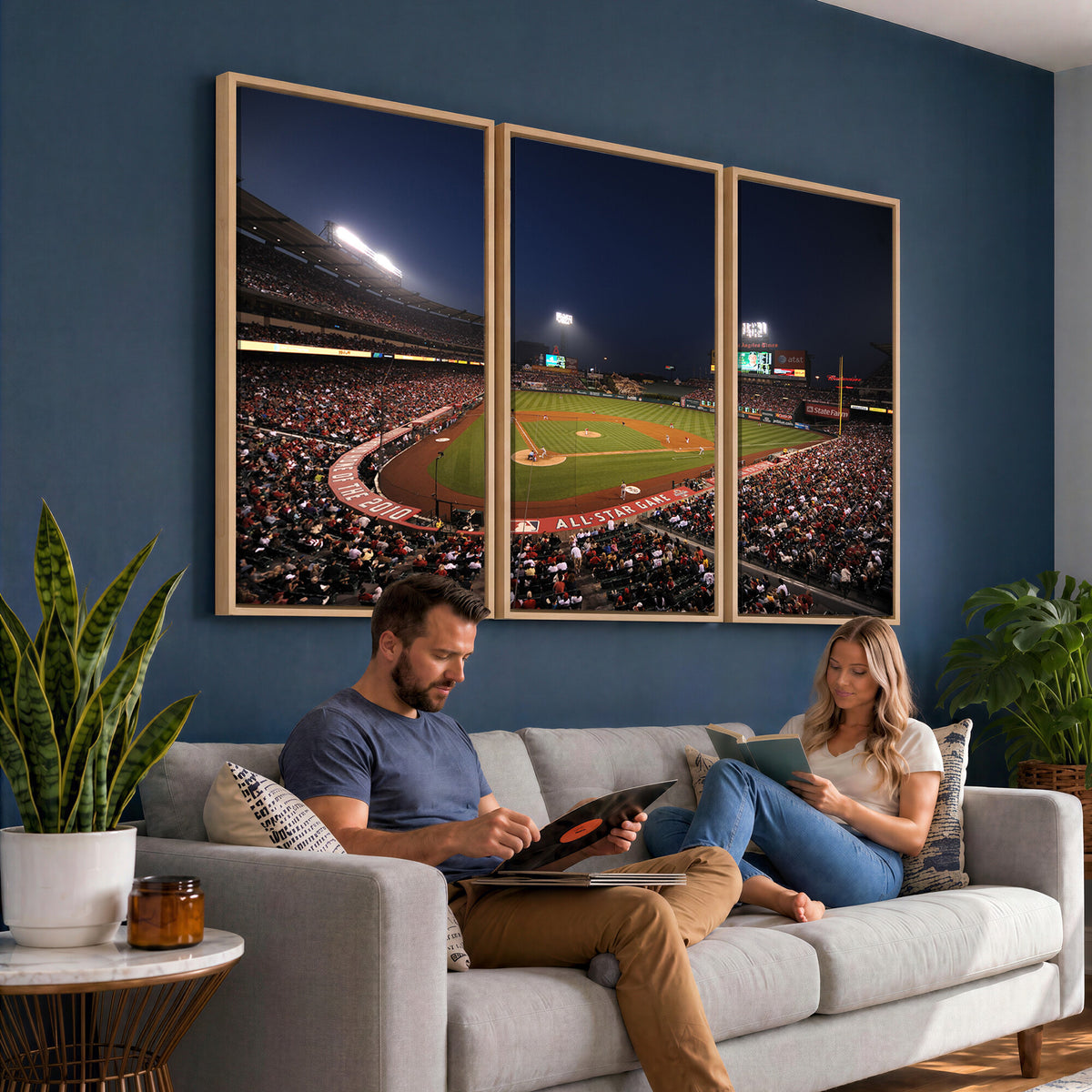 88896-MGV-CV-36X24 - Los Angeles Angels Baseball Team Print, Anaheim Angel Stadium Wall Art