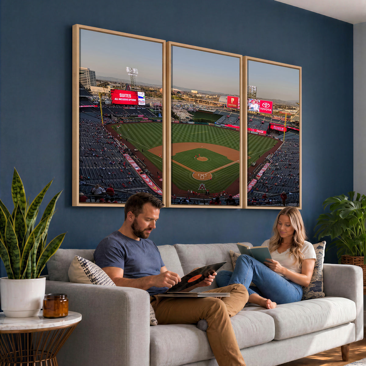 45864-MGV-CV-36X24 - Los Angeles Angels Baseball Canvas Print, Anaheim Angel Stadium Wall Art