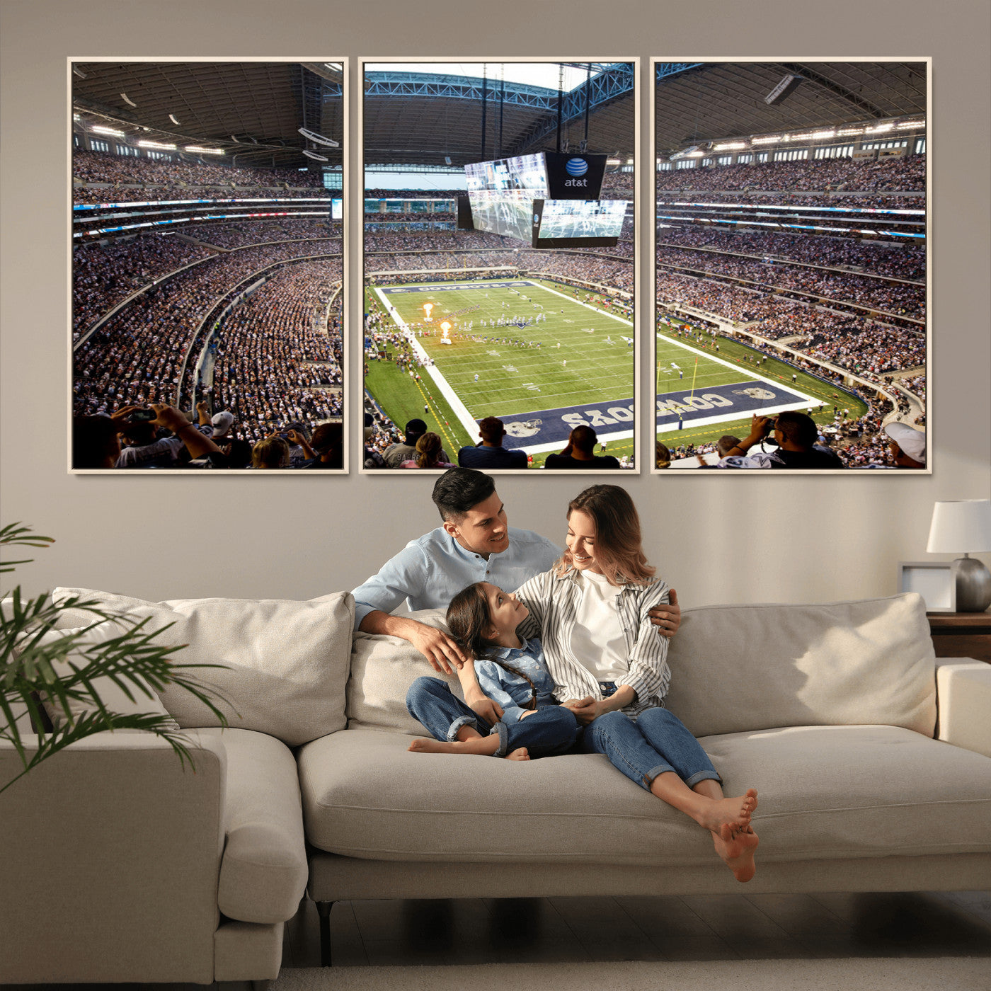 MGV-FC-60X30-3P - Dallas Cowboys Football Team Print - Arlington AT&T Stadium Wall Art Canvas Print