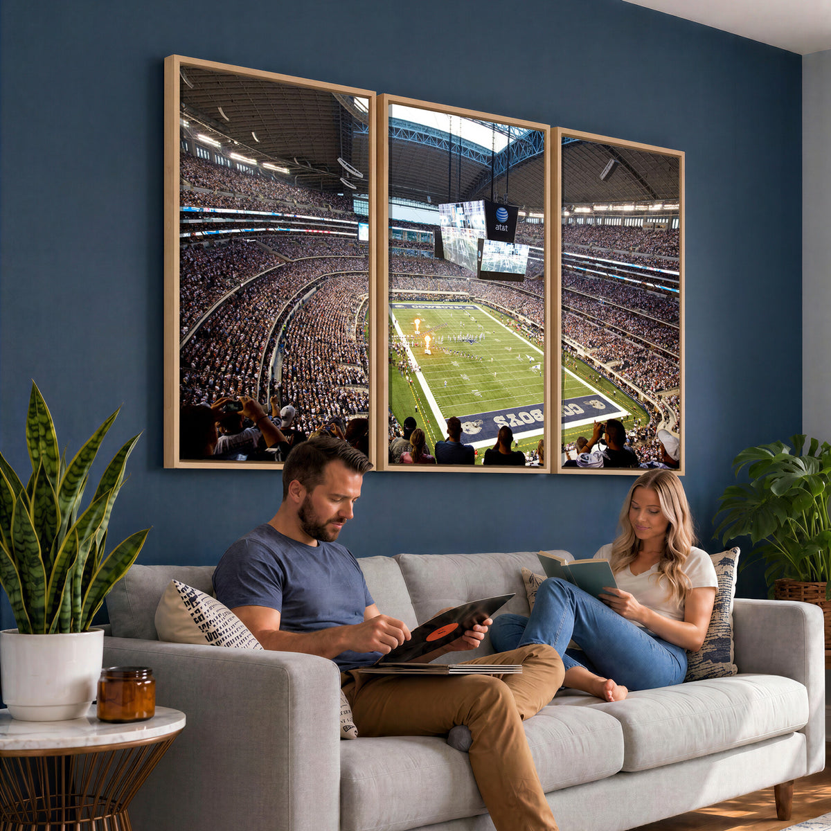 82096-MGV-CV-36X24 - Dallas Cowboys Football Team Print - Arlington AT&T Stadium Wall Art Canvas Print