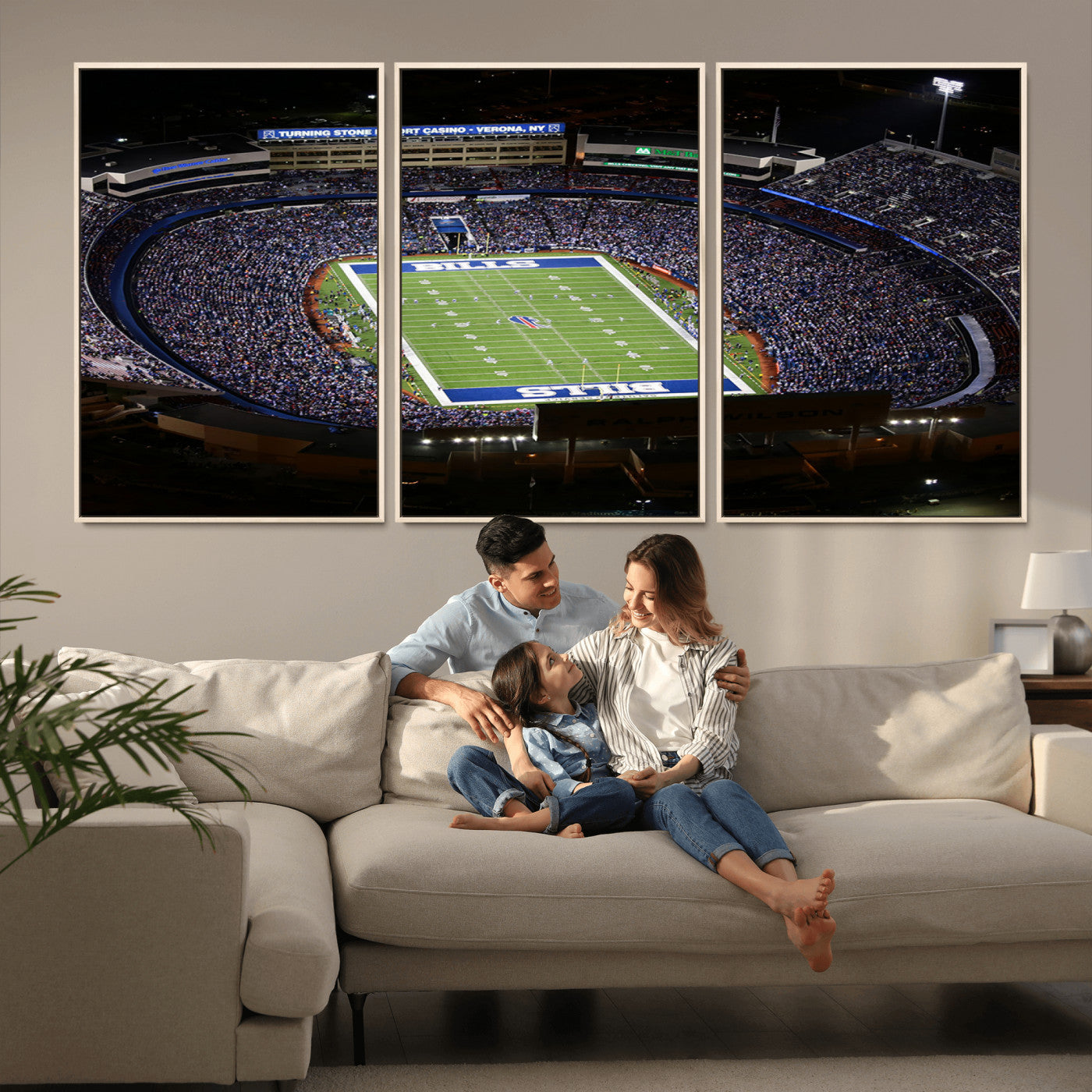 MGV-FC-60X30-3P - Buffalo Bills NFL Football Team Print - Highmark Stadium Wall Art Canvas Print