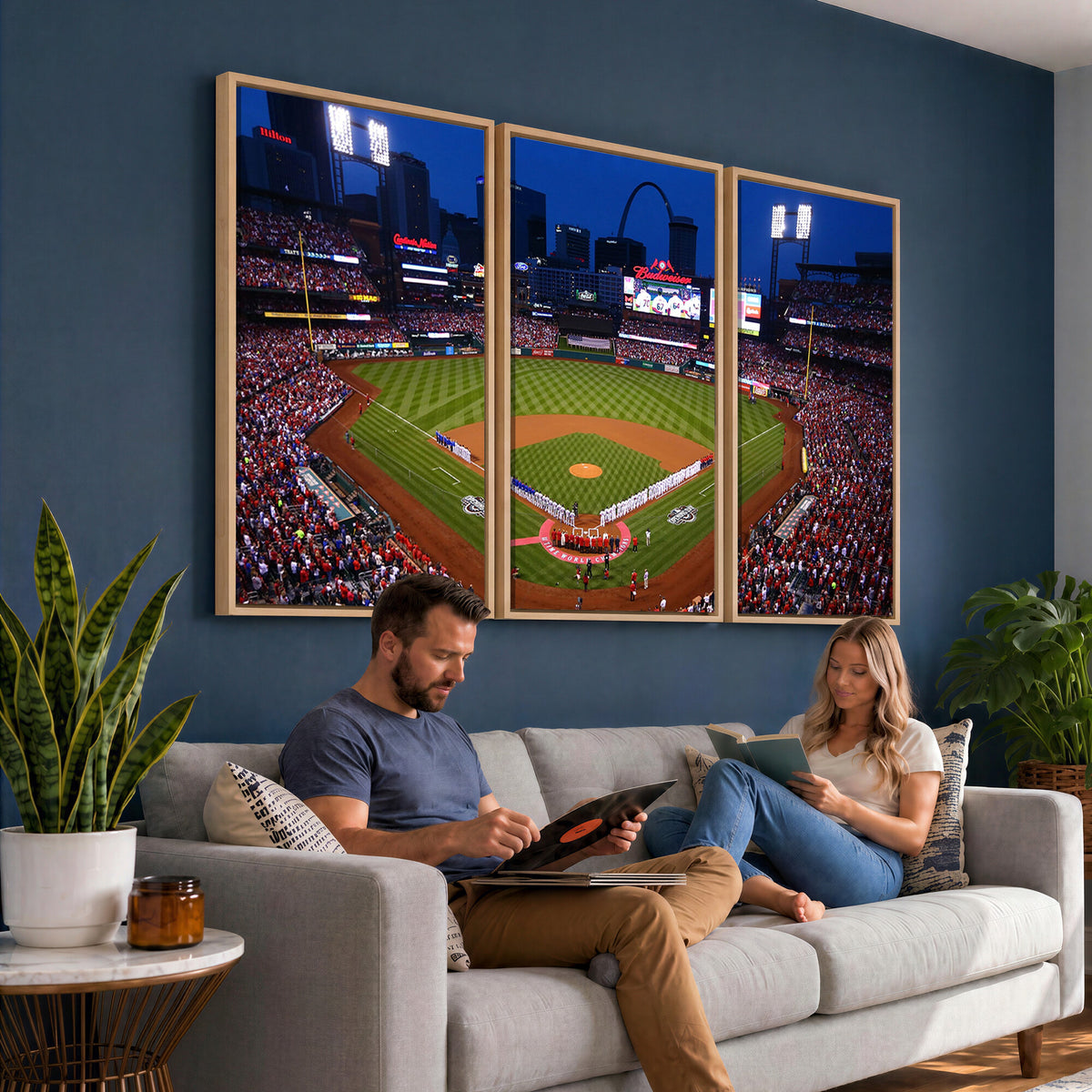 11925-MGV-CV-36X24 - St. Louis Cardinals Baseball Team Print, Busch Stadium Wall Art