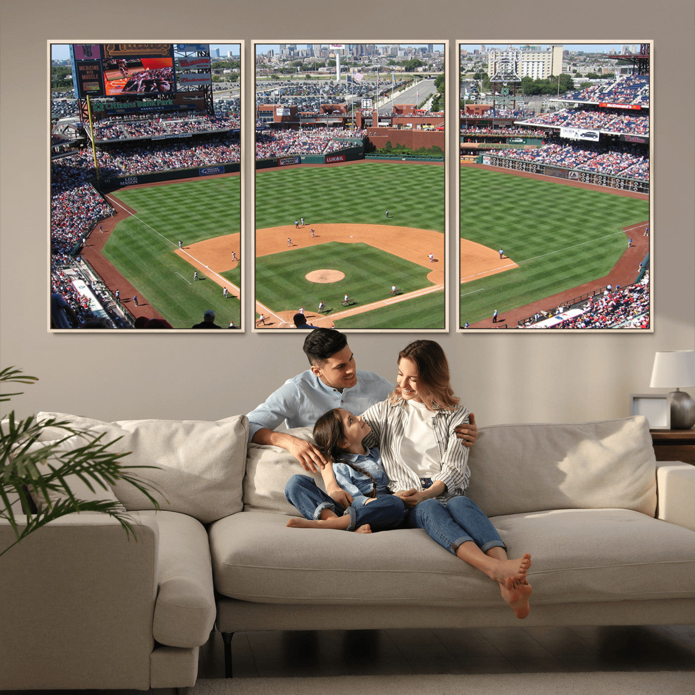 MGV-FC-60X30-3P - Philadelphia Phillies Baseball Team Print - Philadelphia Citizens Bank Park Stadium Wall Art Canvas