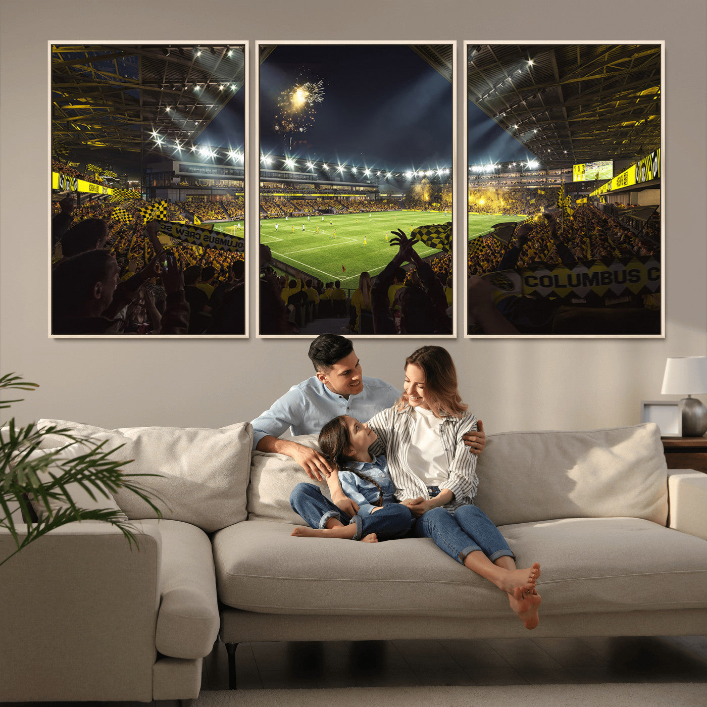 MGV-FC-60X30-3P - Columbus Crew Soccer Team Print - Columbus Crew Stadium Wall Art Canvas Print
