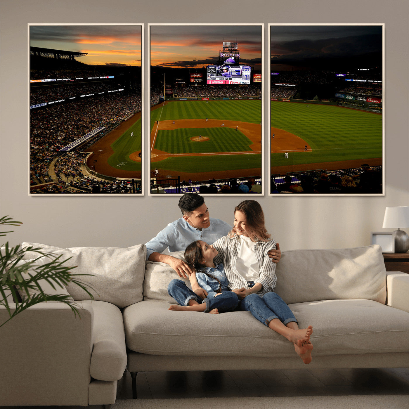 MGV-FC-60X30-3P - Colorado Rockies Coors Field Wall Art Canvas Print - MLB Baseball Stadium