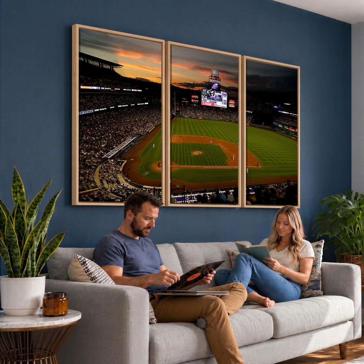 57060-MGV-CV-36X24 - Colorado Rockies Coors Field Wall Art Canvas Print - MLB Baseball Stadium