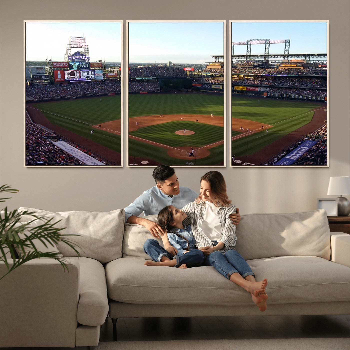 MGV-FC-60X30-3P - Colorado Rockies Coors Field Wall Art Canvas Print - MLB Baseball Stadium
