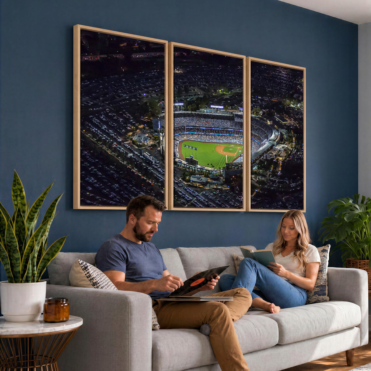 20932-MGV-CV-36X24 - Los Angeles Dodgers Dodger Stadium Wall Art Canvas Print
