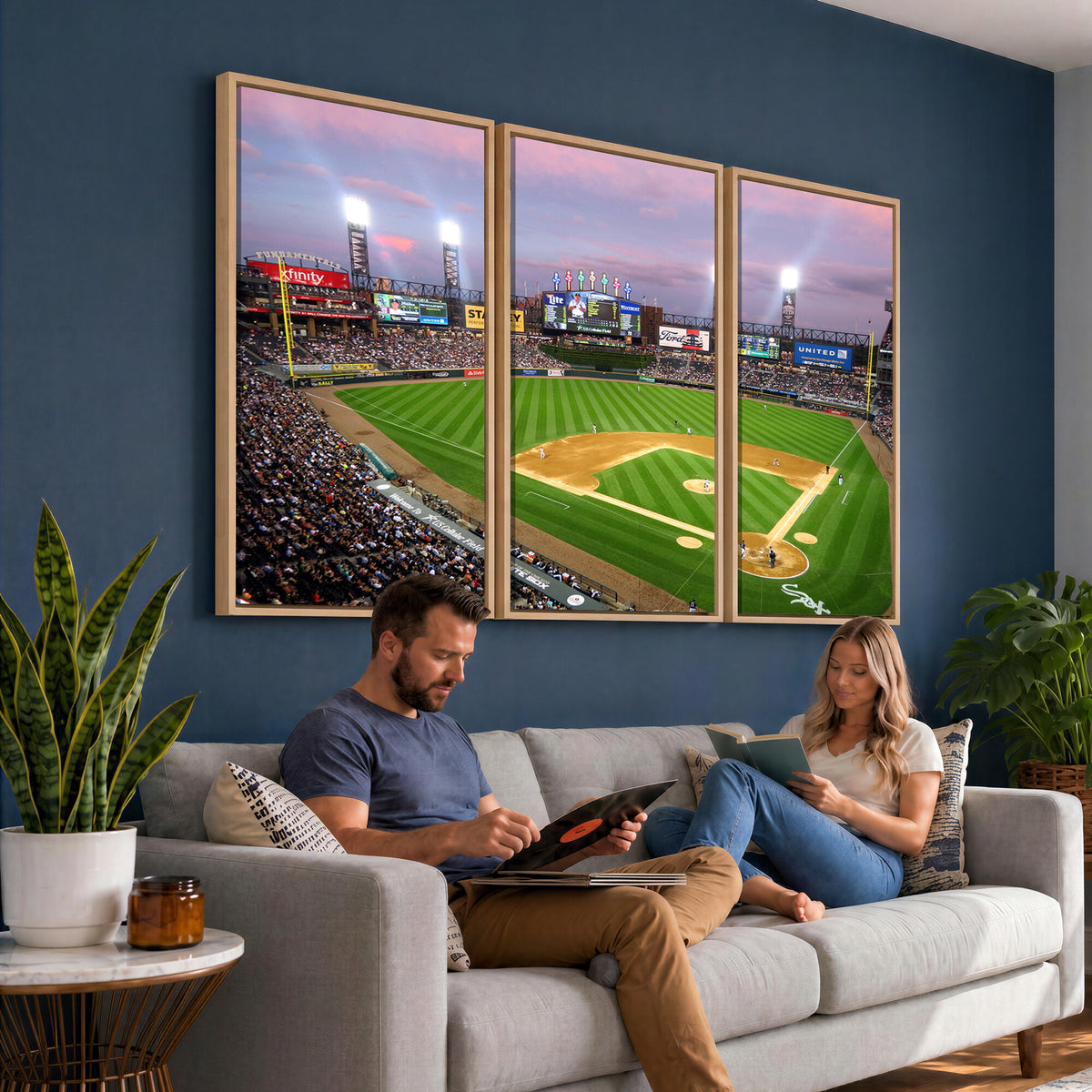 38470-MGV-CV-36X24 - Chicago White Sox Baseball Team Print Canvas, Guaranteed Rate Field Stadium Wall Art