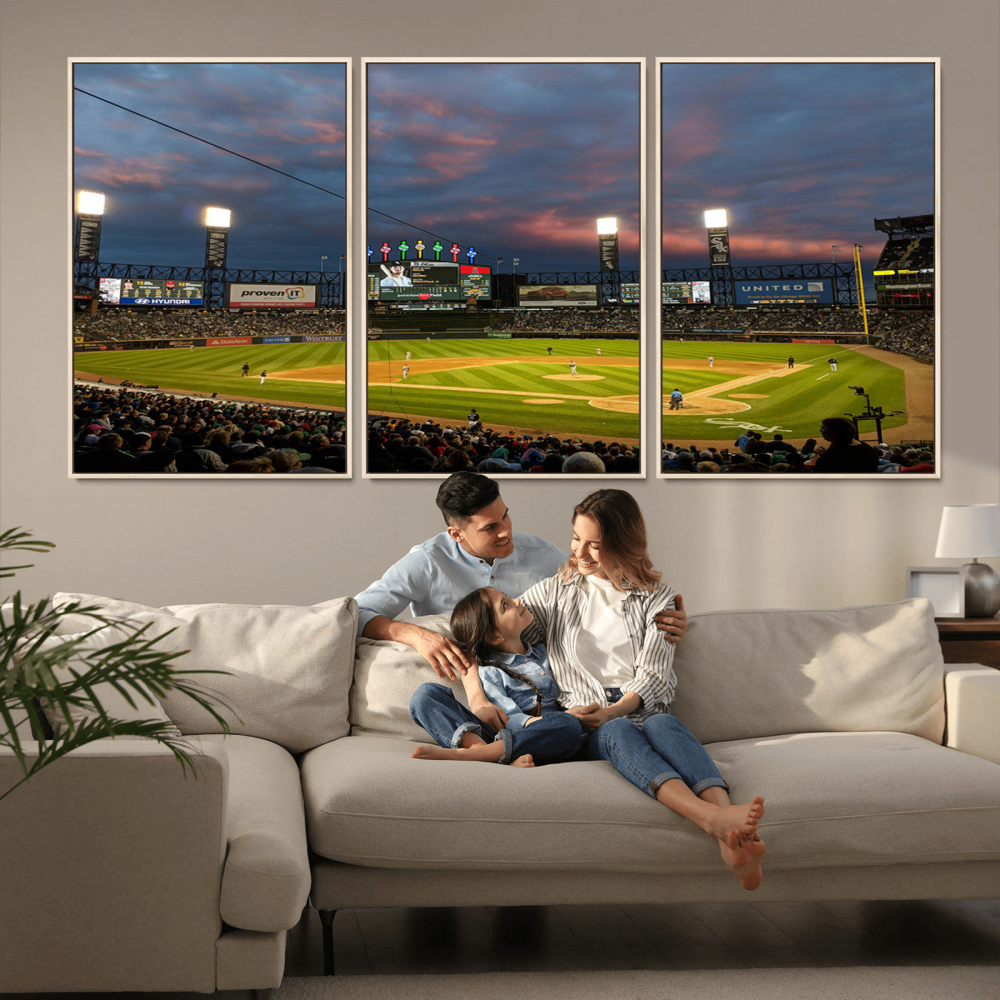 MGV-FC-60X30-3P - Chicago White Sox Baseball Team Print Canvas- Guaranteed Rate Field Stadium Wall Art Canvas Print