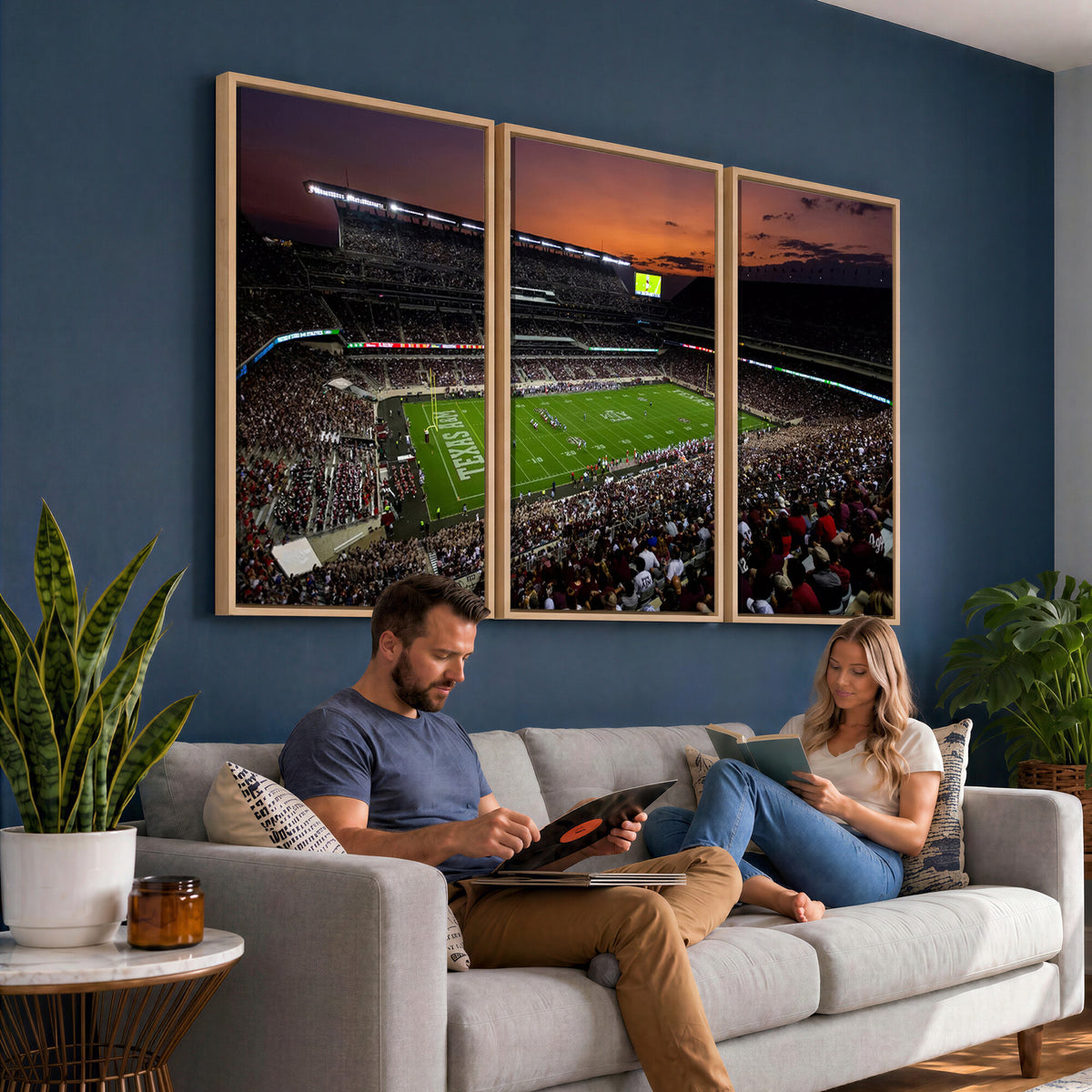 45603-MGV-CV-36X24 - Texas A&M University Aggies Football Team Print, College Station Kyle Field Stadium Wall Art