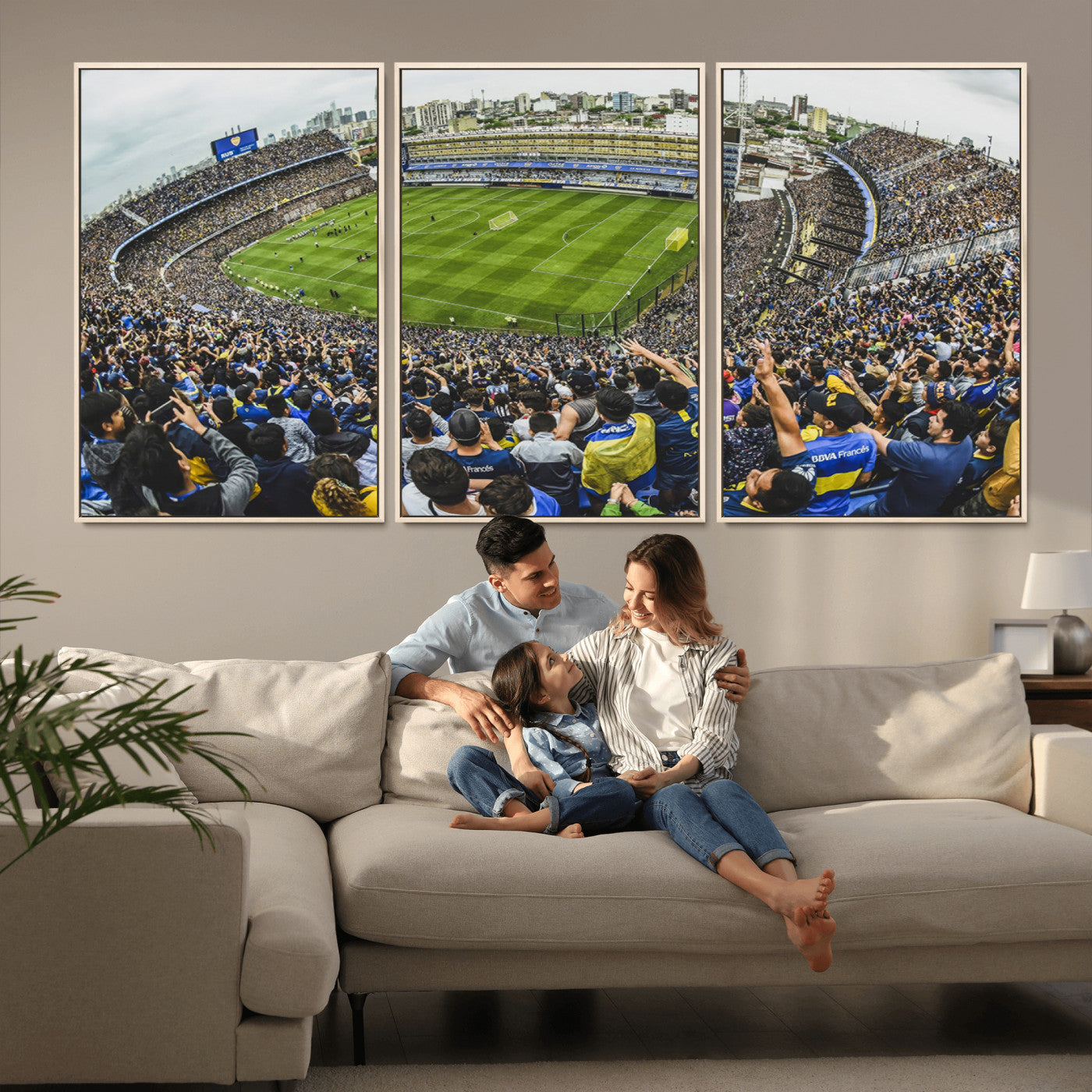 MGV-FC-60X30-3P - Boca Juniors Soccer Team Print Wall Art - Buenos Aires Bombonera Stadium Canvas Print