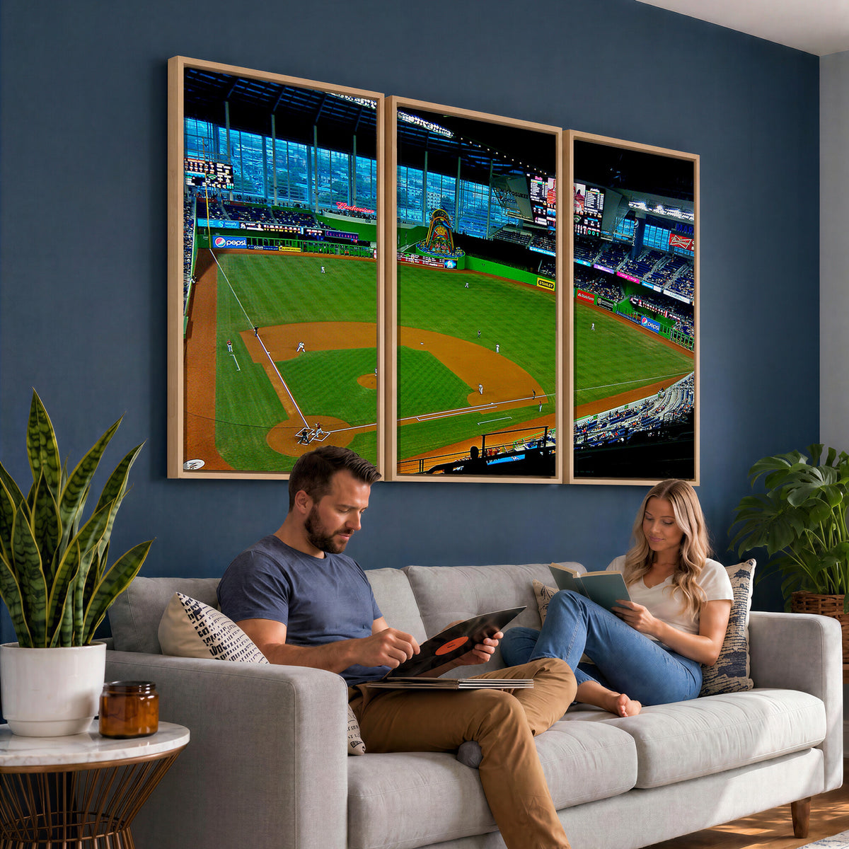 51207-MGV-CV-36X24 - Miami Marlins Baseball Team Print, Miami LoanDepot Park