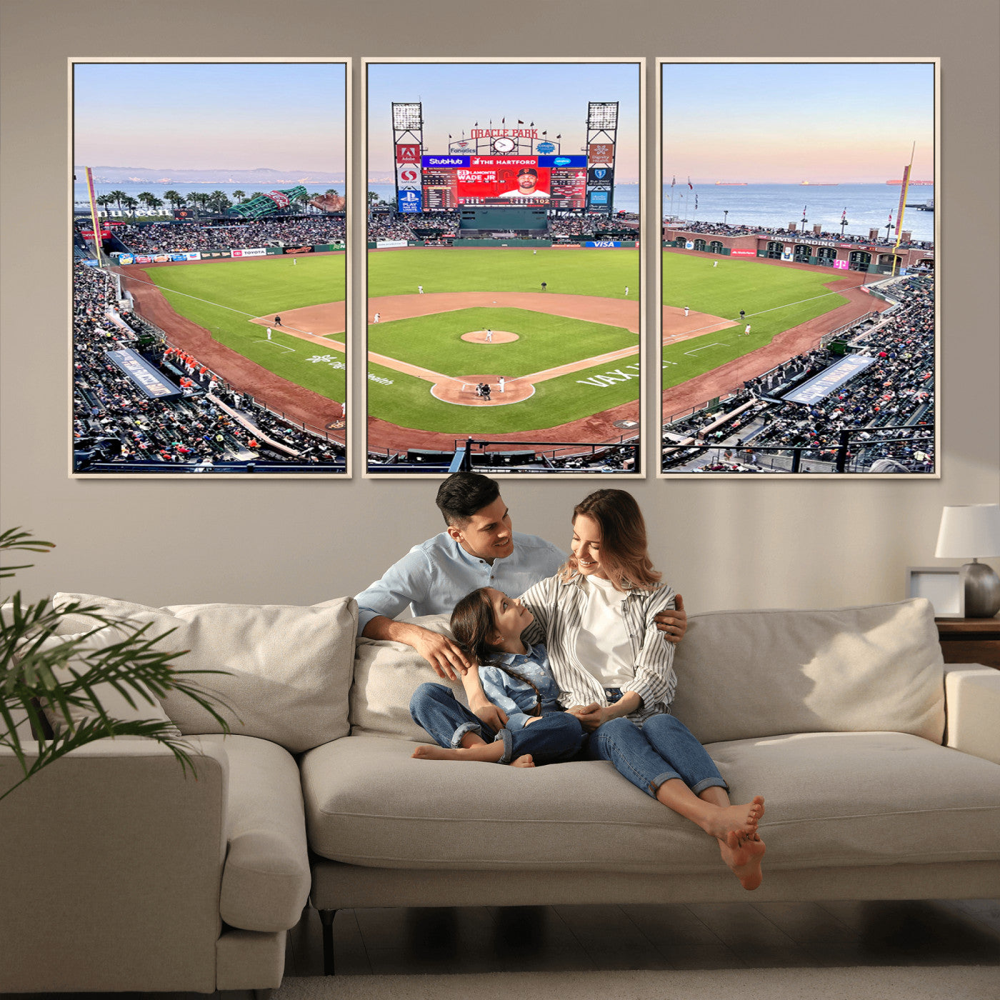 MGV-FC-60X30-3P - San Francisco Giants Baseball Team Print - Oracle Park Stadium Wall Art Canvas Print