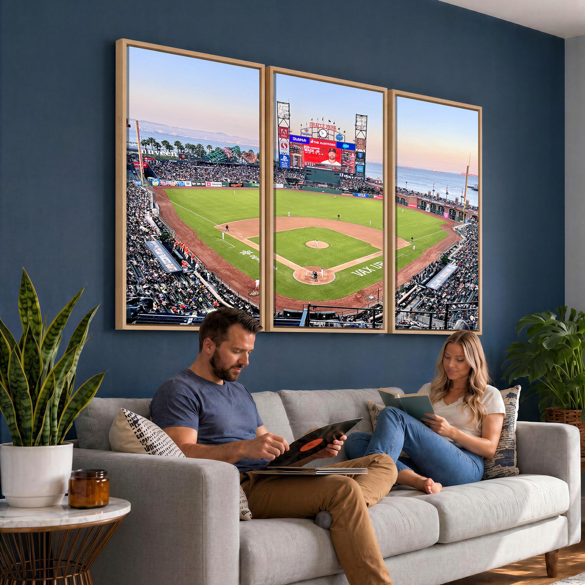 16055-MGV-CV-36X24 - San Francisco Giants Baseball Team Print, Oracle Park