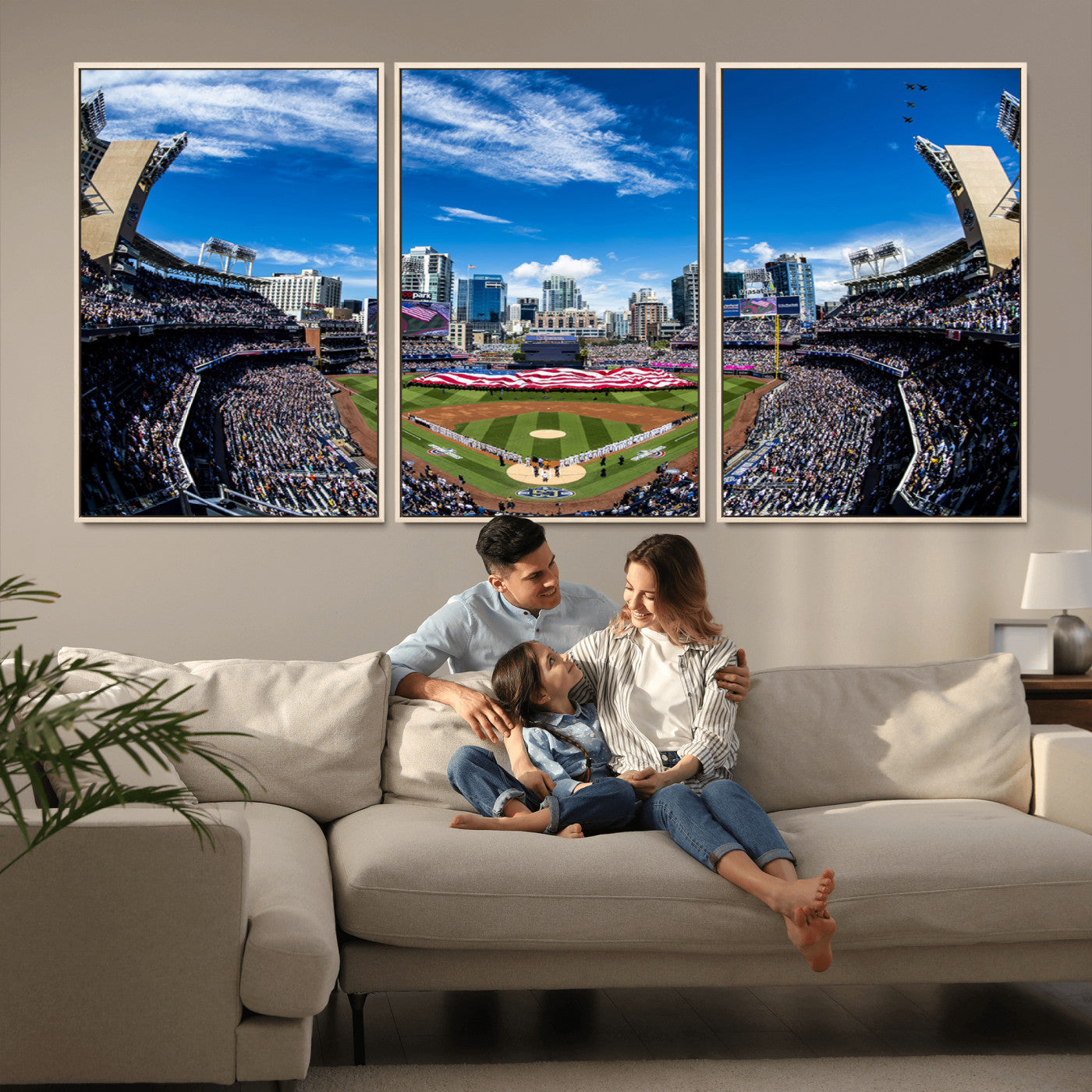 MGV-FC-60X30-3P - San Diego Padres Baseball Team Print - Petco Park Stadium Wall Art Canvas Print