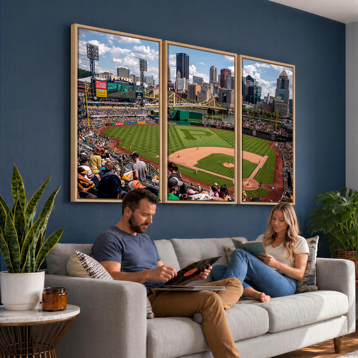 66872-MGV-CV-36X24 - Pittsburgh Pirates Baseball Team Print, PNC Park Stadium