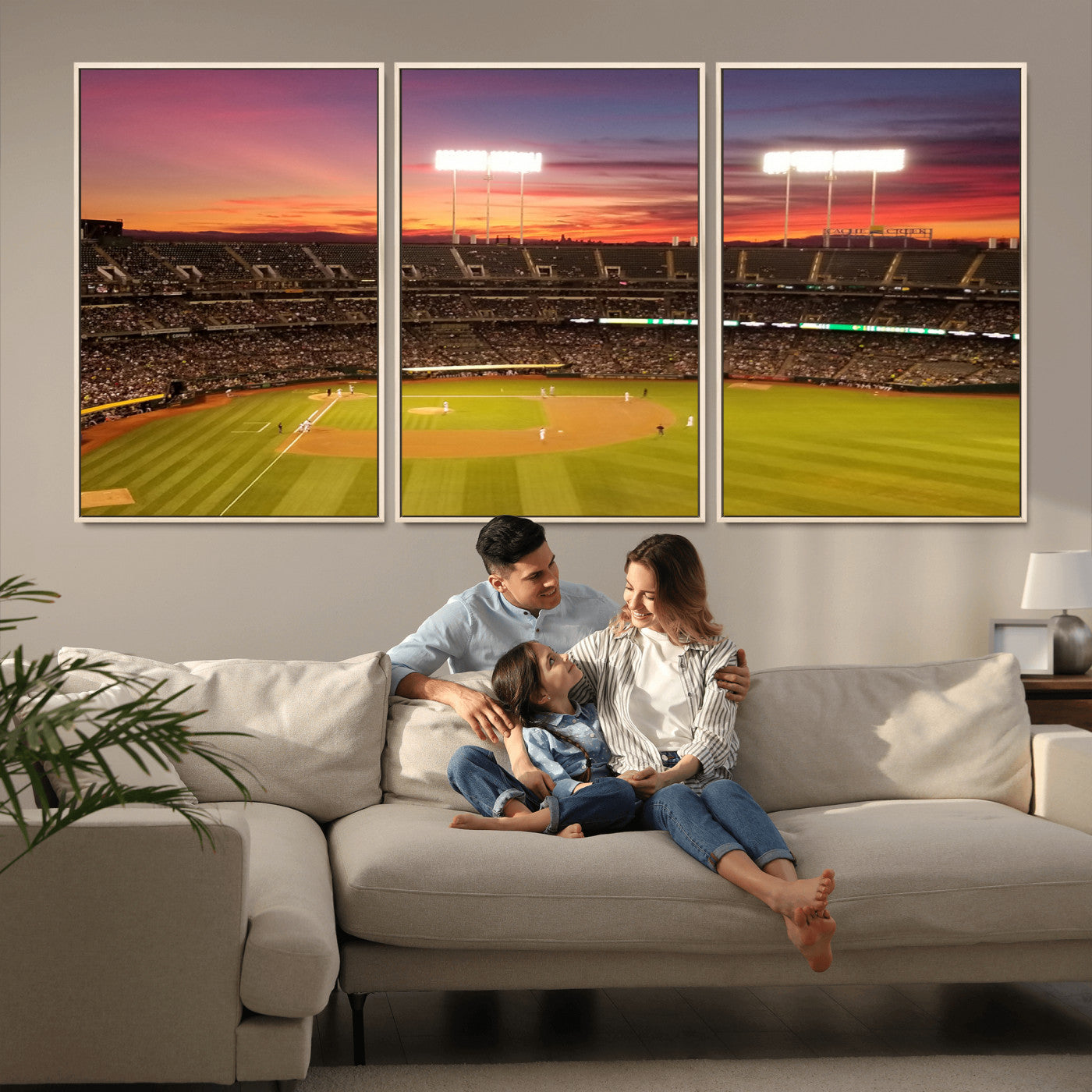 MGV-FC-60X30-3P - Oakland Athletics Baseball Team Print - Oakland Coliseum Stadium Wall Art Canvas Print