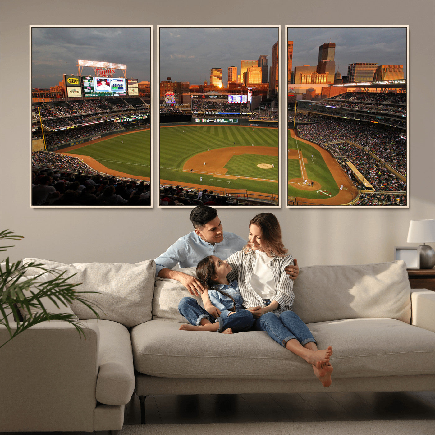 MGV-FC-60X30-3P - Minnesota Twins Baseball Team Print - Minneapolis Target Field Stadium Wall Art Canvas Print