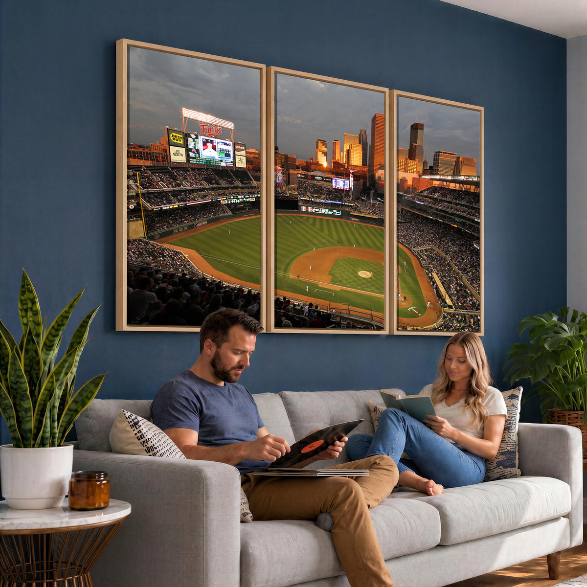 99822-MGV-CV-36X24 - Minnesota Twins Baseball Team Print, Minneapolis Target Field Stadium Wall Art