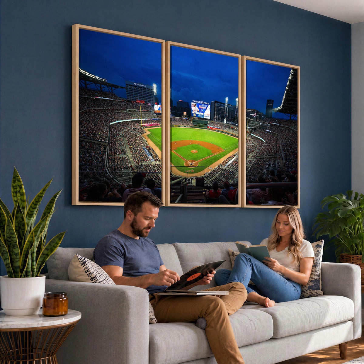 88590-MGV-CV-36X24 - Truist Park Night Game Canvas Art, Atlanta Braves Stadium