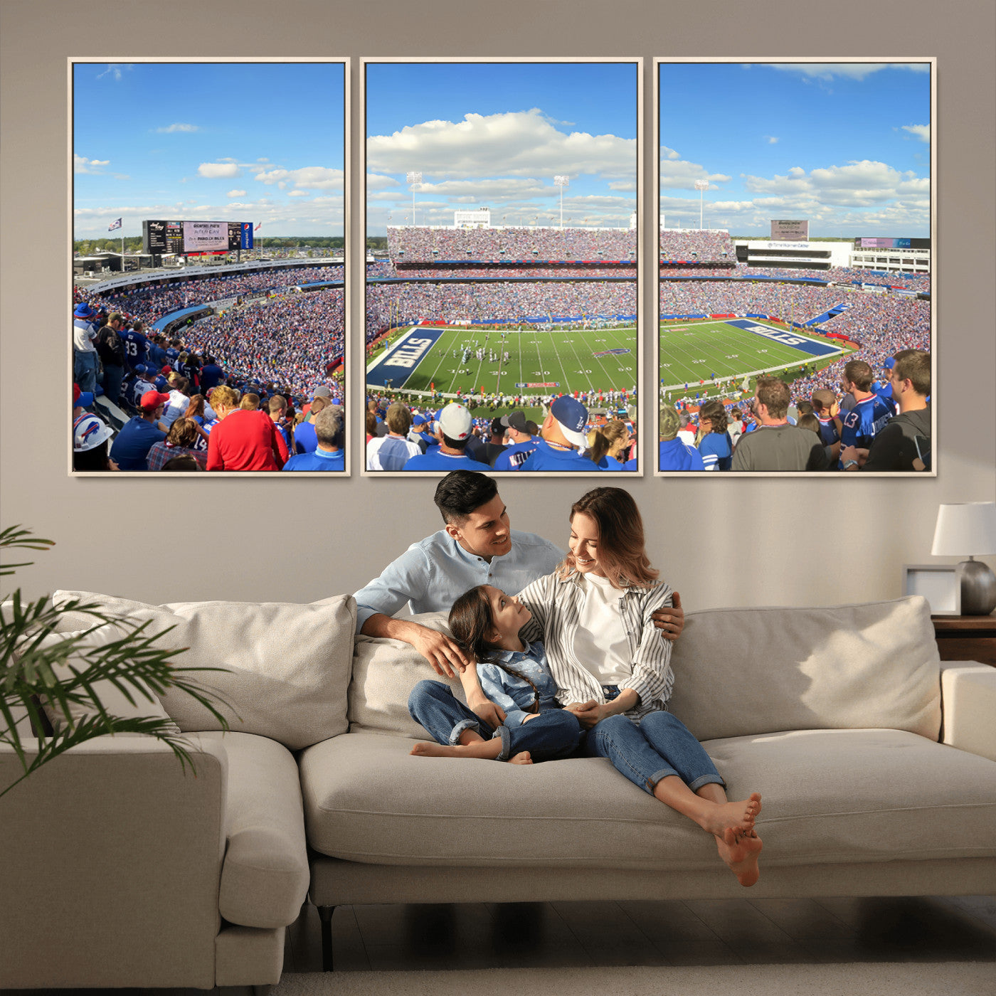 MGV-FC-60X30-3P - Buffalo Bills NFL Football Team Print - Buffalo Highmark Stadium Wall Art Canvas Print