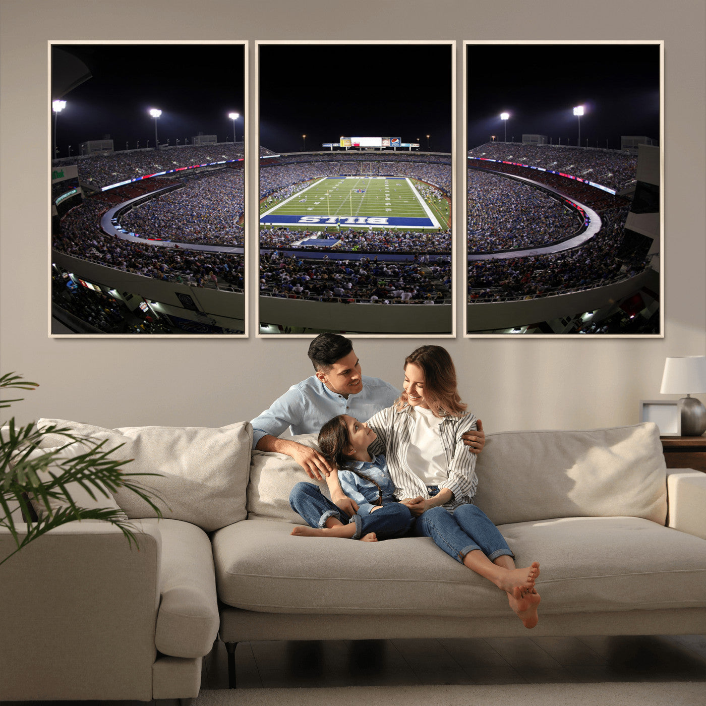 MGV-FC-60X30-3P - Buffalo Bills NFL Football Team Print - Buffalo Highmark Stadium Wall Art Canvas Print