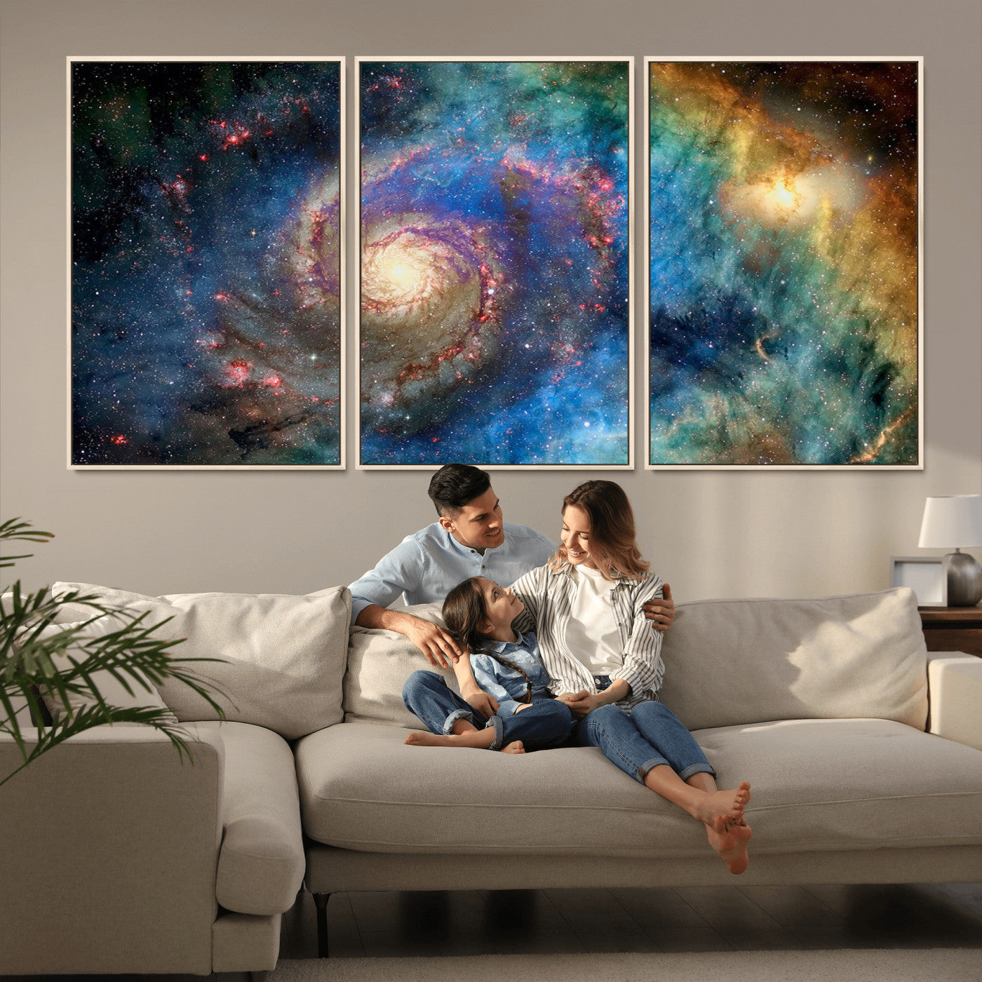 MGV-FC-60X30-3P - Spiral Galaxy Wall Art Canvas Print