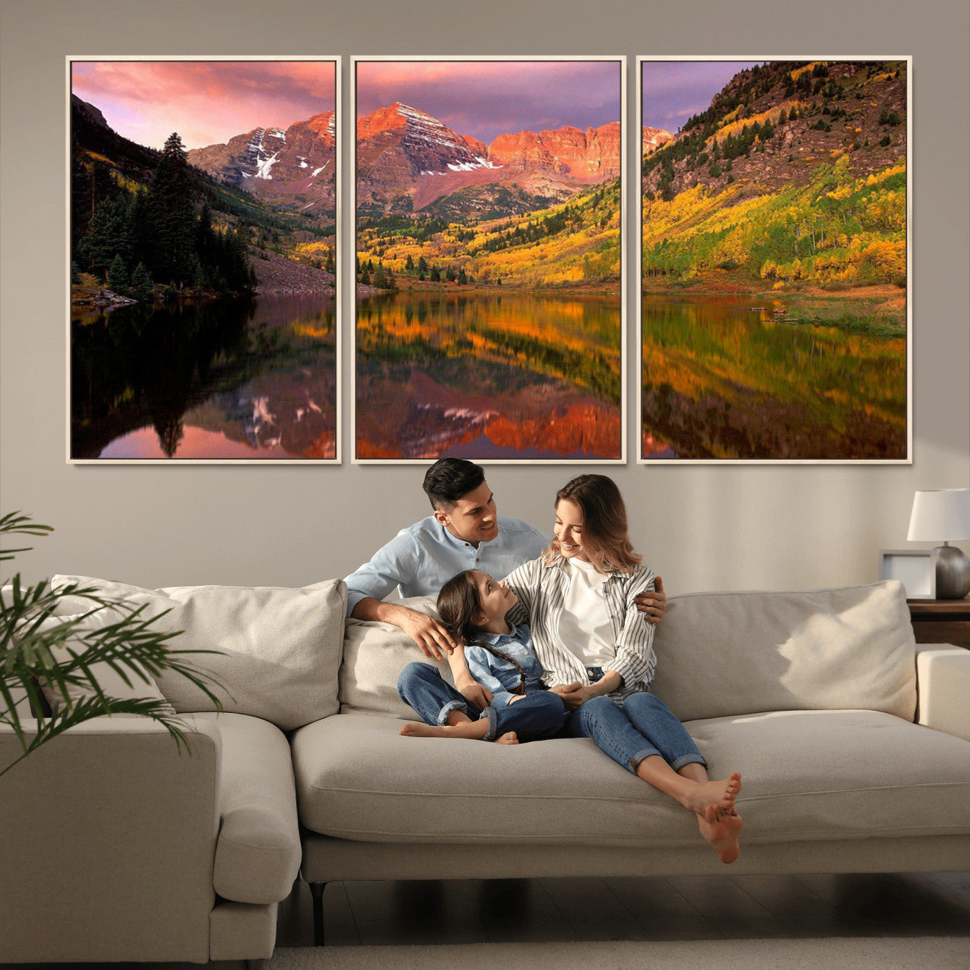 86946-MGV-CV-36X24-Colorado Rockies Mountain Sunset Wall Art | Ready to Hang and Framed | Scenic Nature Landscape