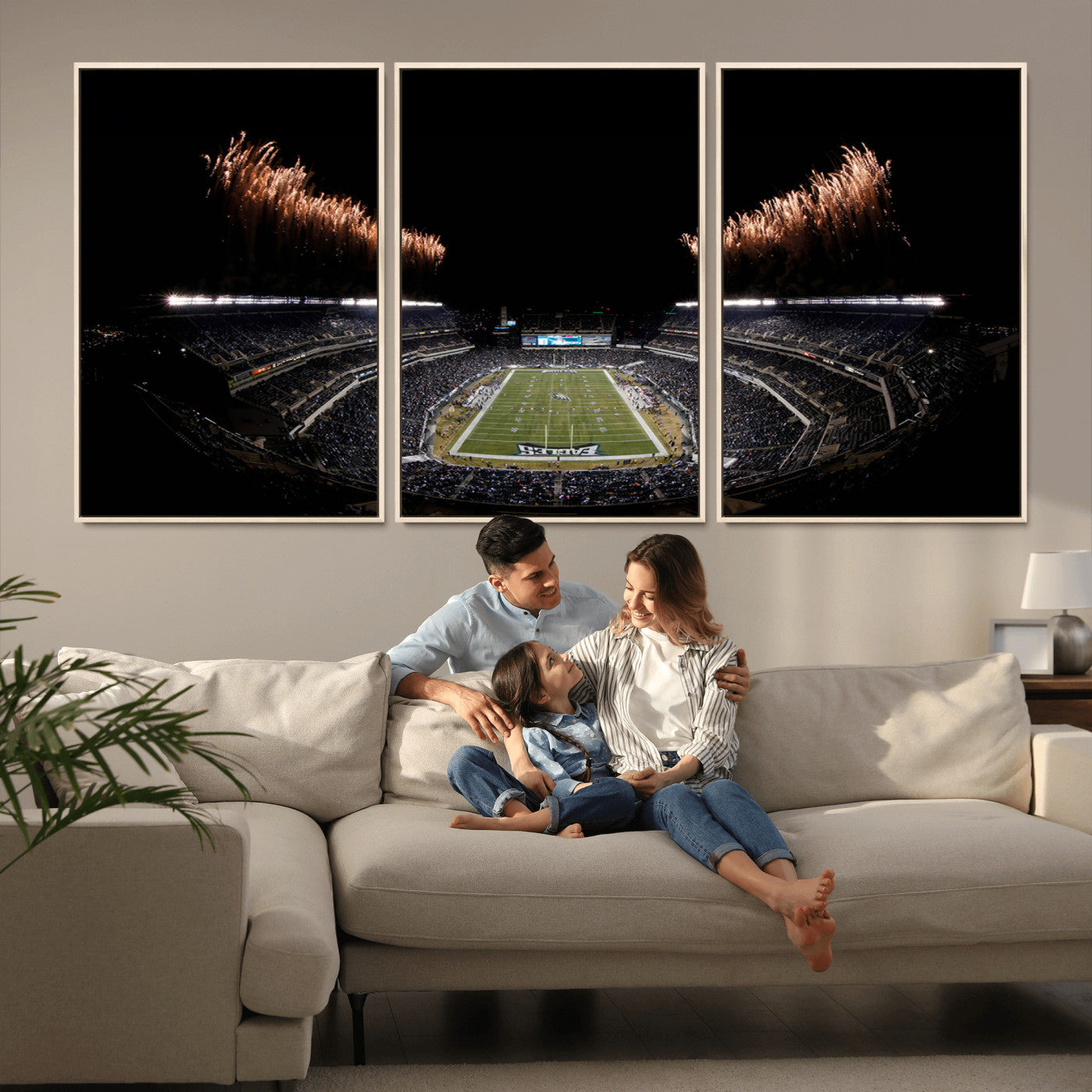 MGV-FC-60X30-3P - Eagles Field Stadium Wall Art | Philadelphia Eagles Football Team Print - Philadelphia Lincoln