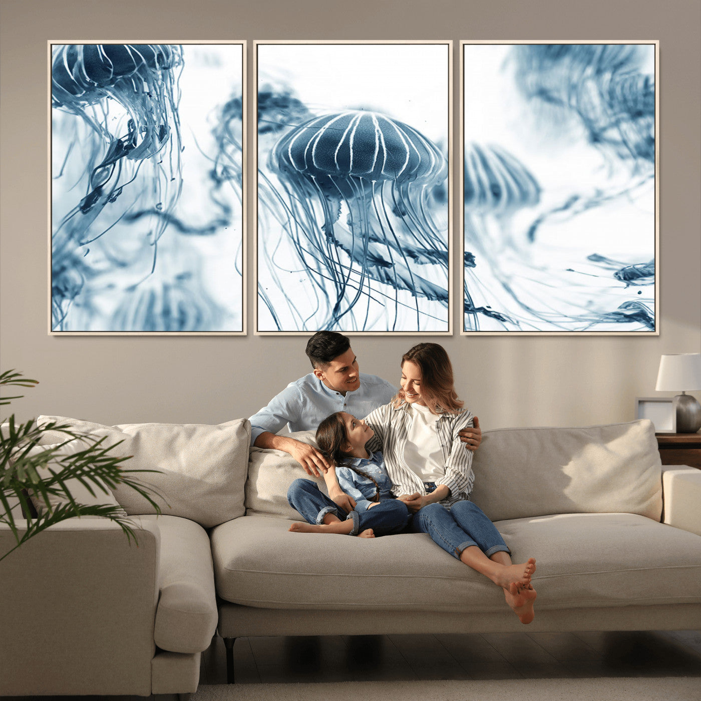MGV-FC-60X30-3P - Abstract Jellyfish Canvas Print Wall Art